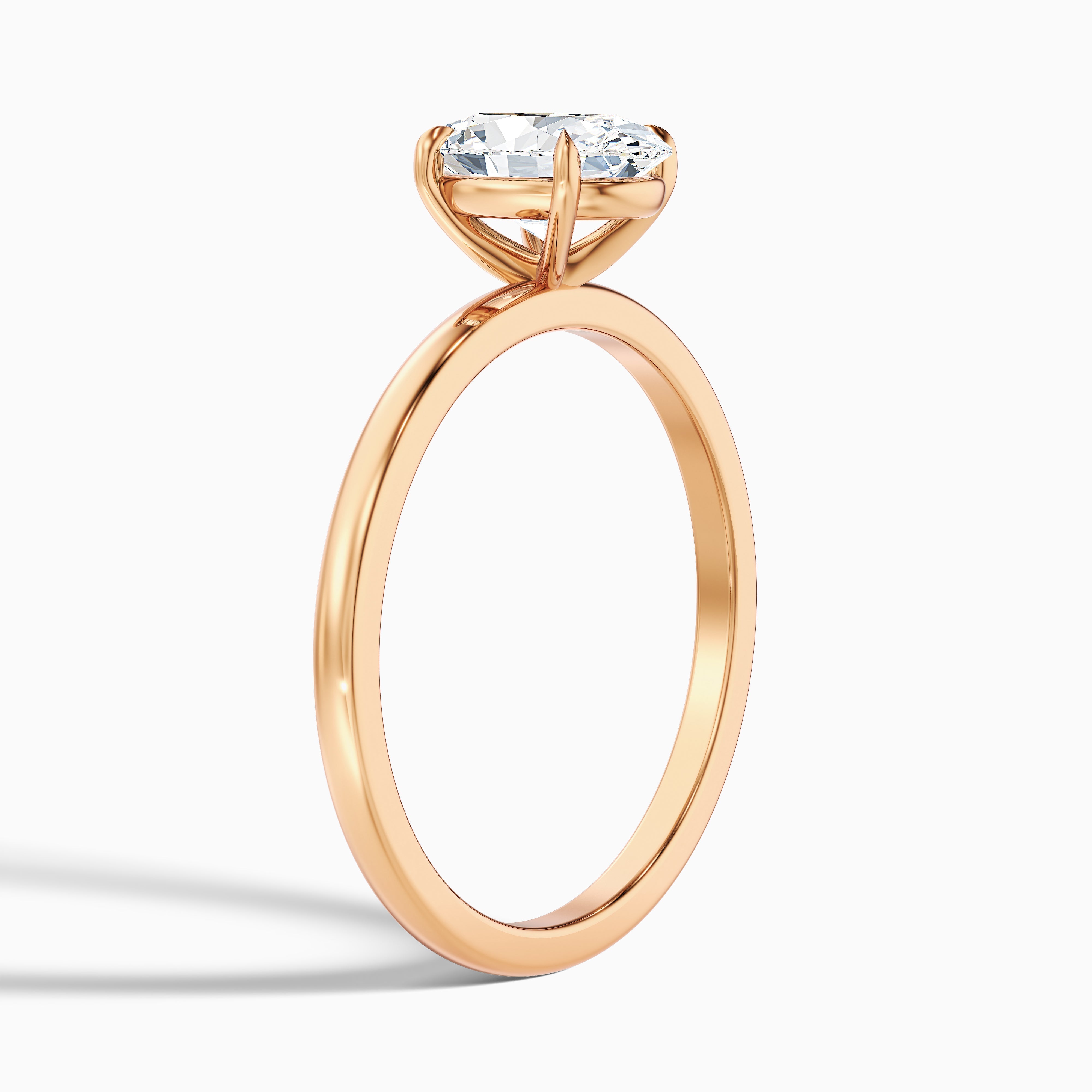 Jade 5 Carat Oval Cut Solitaire Moissanite Diamond Ring in 10k Rose Gold