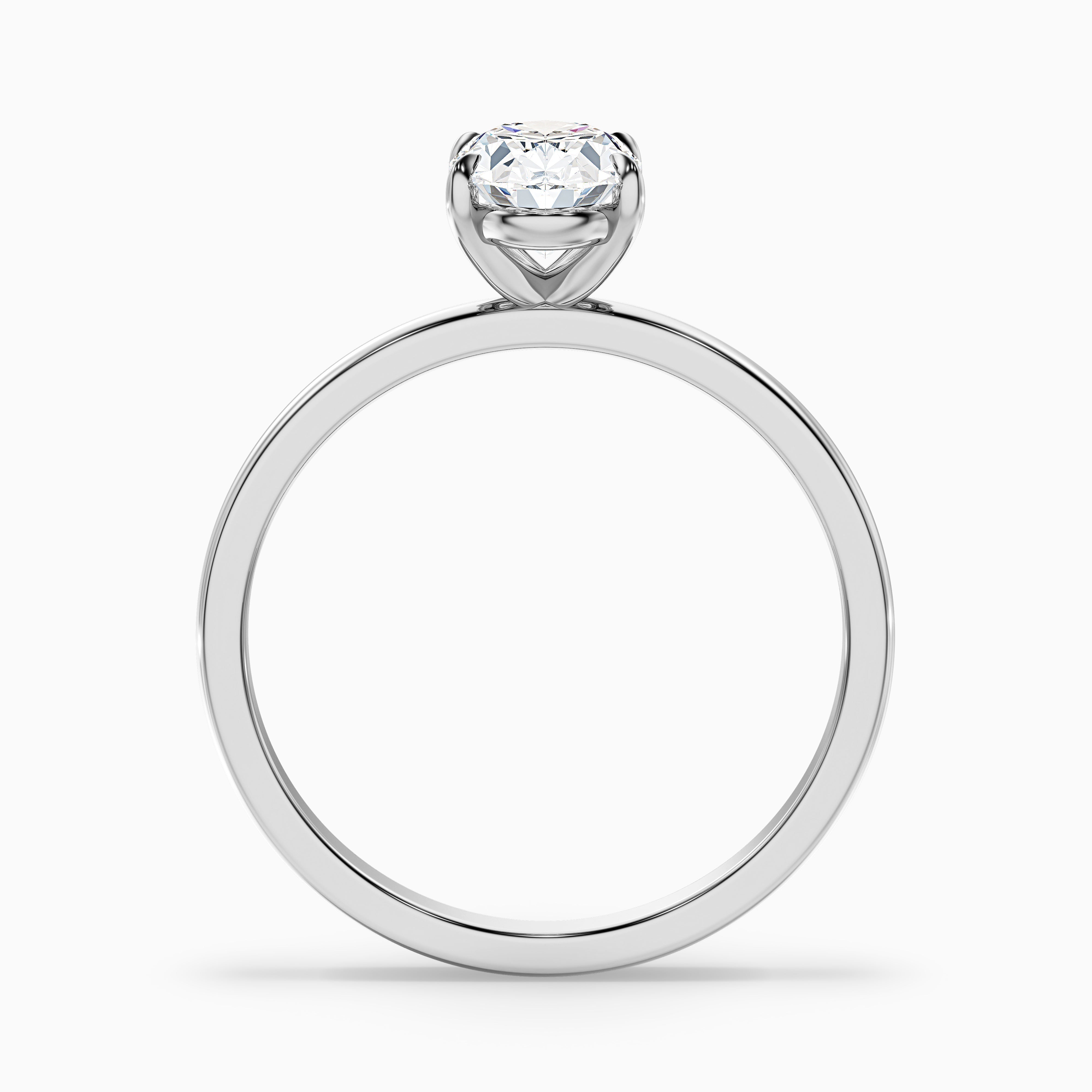 Jade 3.5 Carat Oval Cut Solitaire Moissanite Diamond Ring in 10k Yellow Gold