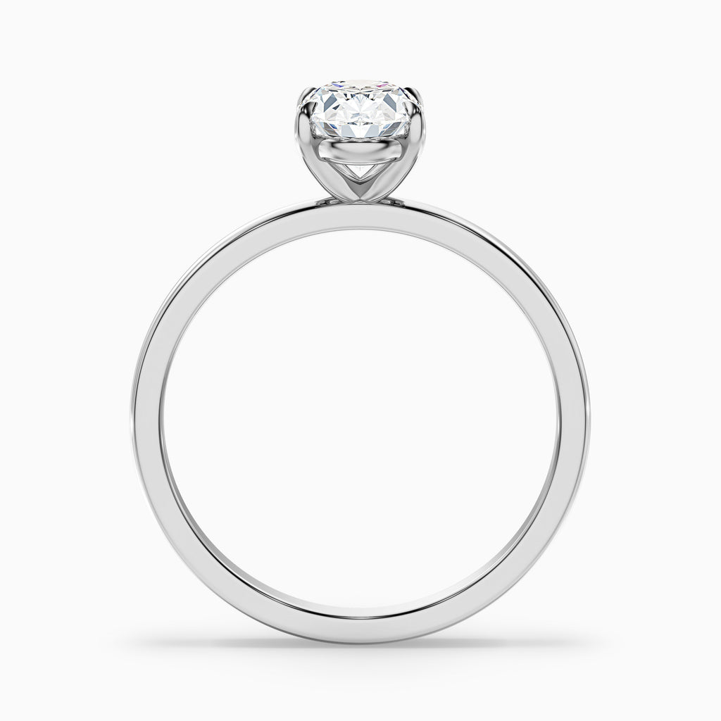 Jade 2.5 Carat Oval Cut Solitaire Moissanite Diamond Ring in Platinum