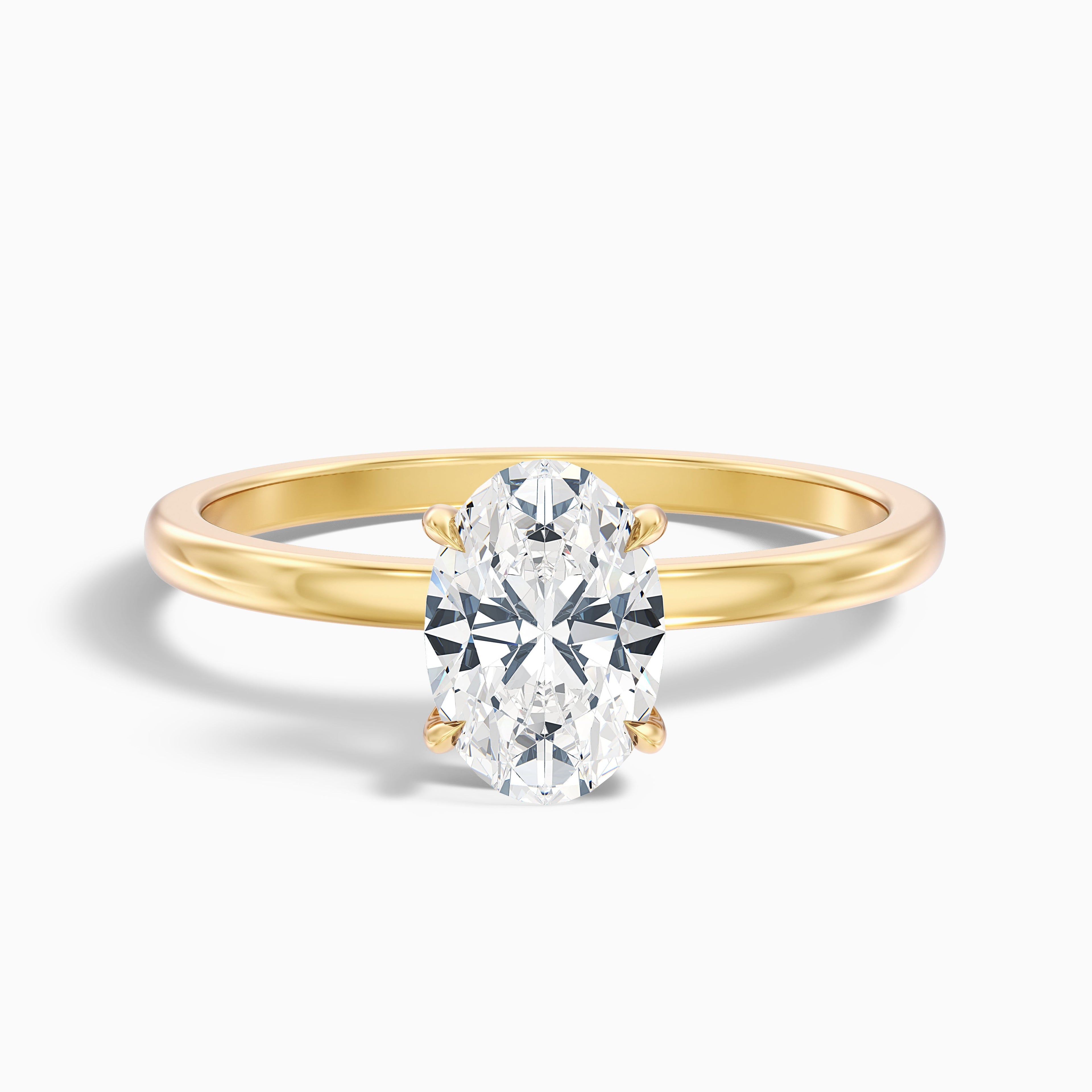 Jade 4 Carat Oval Cut Solitaire Moissanite Diamond Ring in Platinum