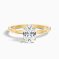 Jade 1.5 Carat Oval Cut Solitaire Moissanite Diamond Ring in 18k Yellow Gold
