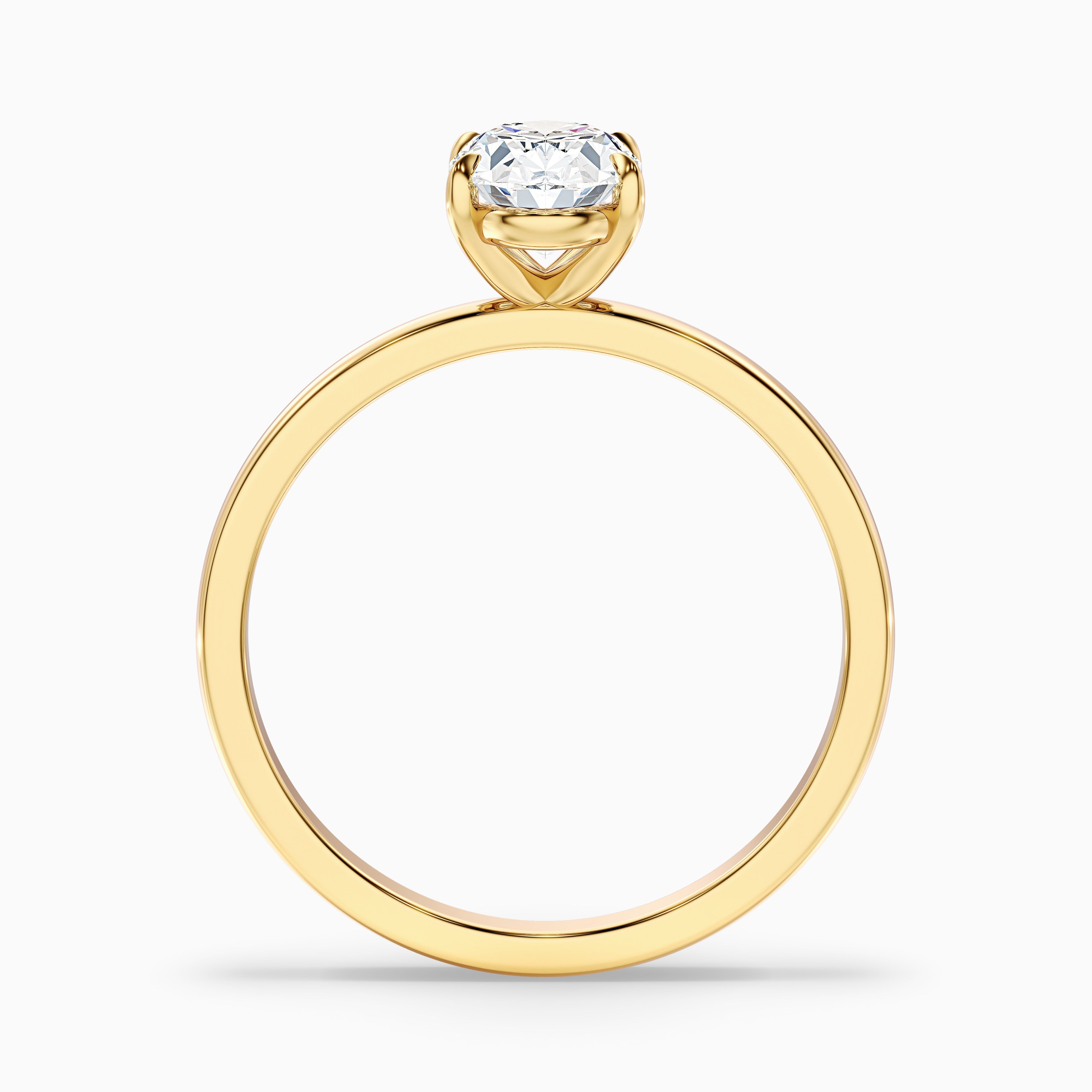 Jade 3 Carat Oval Cut Solitaire Moissanite Diamond Ring in 10k Yellow Gold