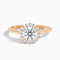Iva 3.5 Carat Round Halo Moissanite Diamond Ring in 14k Rose Gold