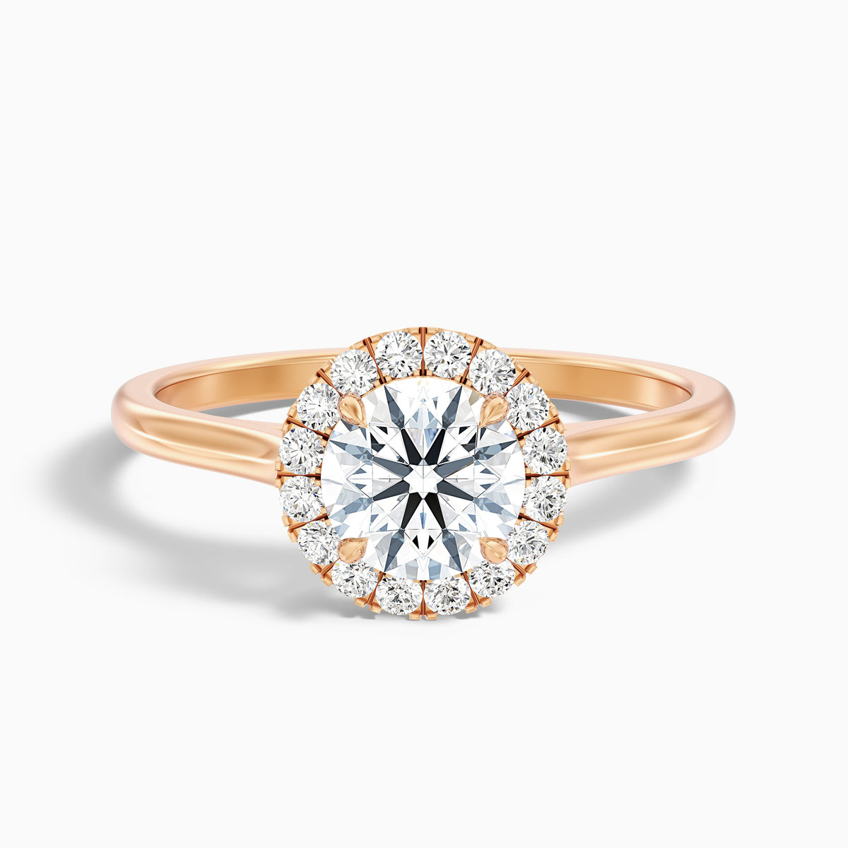 Iva 5 Carat Round Halo Moissanite Diamond Ring in 14k Yellow Gold