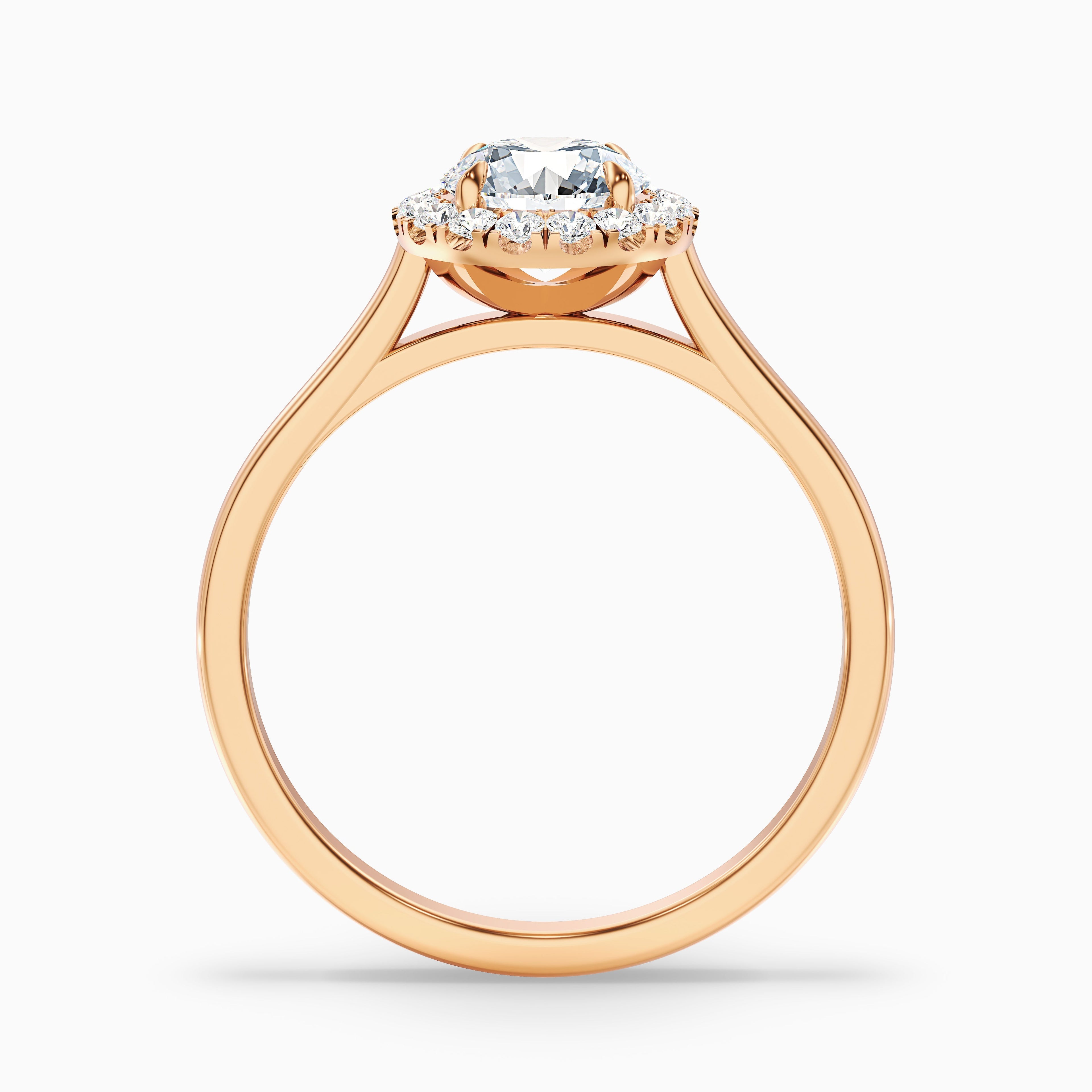 Iva 1.5 Carat Round Halo Moissanite Diamond Ring in 10k White Gold