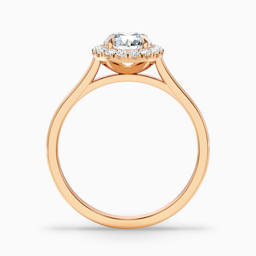 Iva 3 Carat Round Halo Moissanite Diamond Ring in Platinum