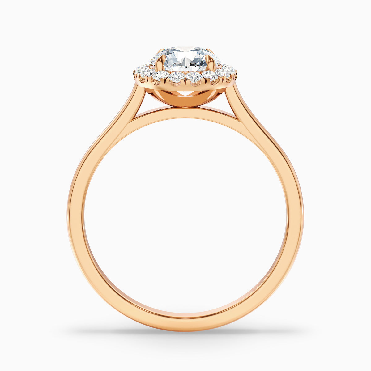Iva 2.5 Carat Round Halo Moissanite Diamond Ring in 18k Yellow Gold