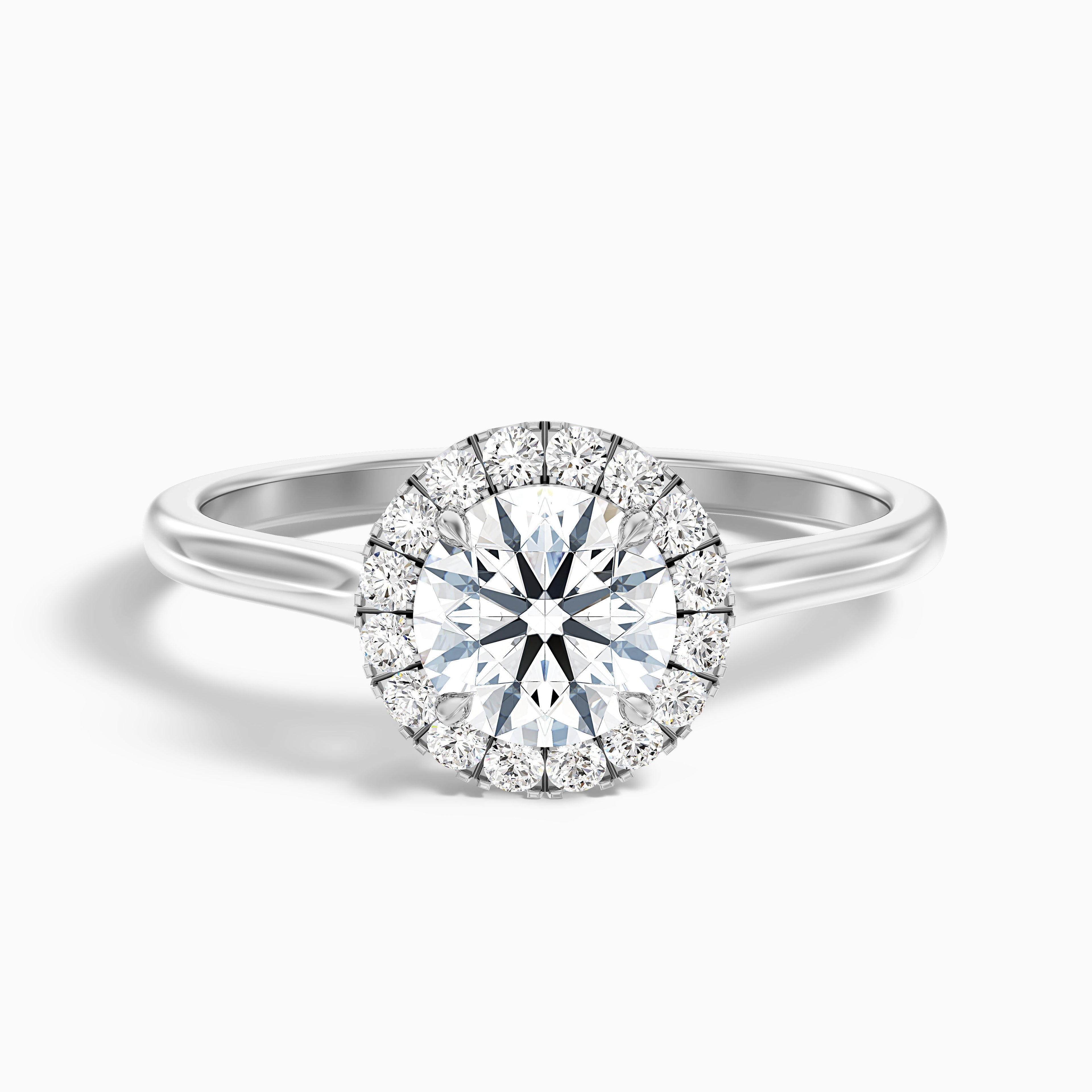 Iva 2.5 Carat Round Halo Moissanite Diamond Ring in 10k Rose Gold