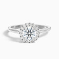 Iva 5.5 Carat Round Halo Moissanite Diamond Ring in 18k White Gold