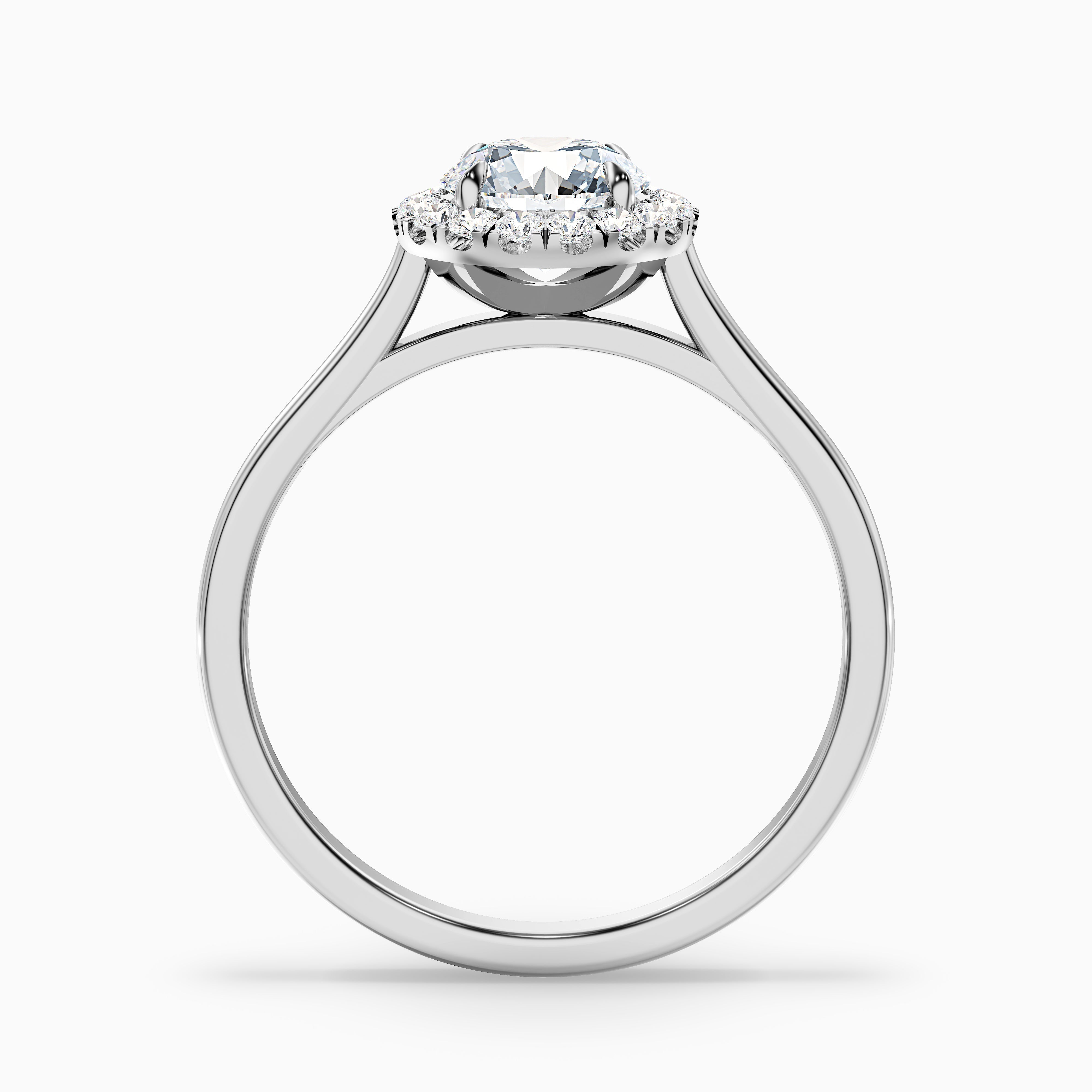 Iva 1 Carat Round Halo Moissanite Diamond Ring in 10k Rose Gold