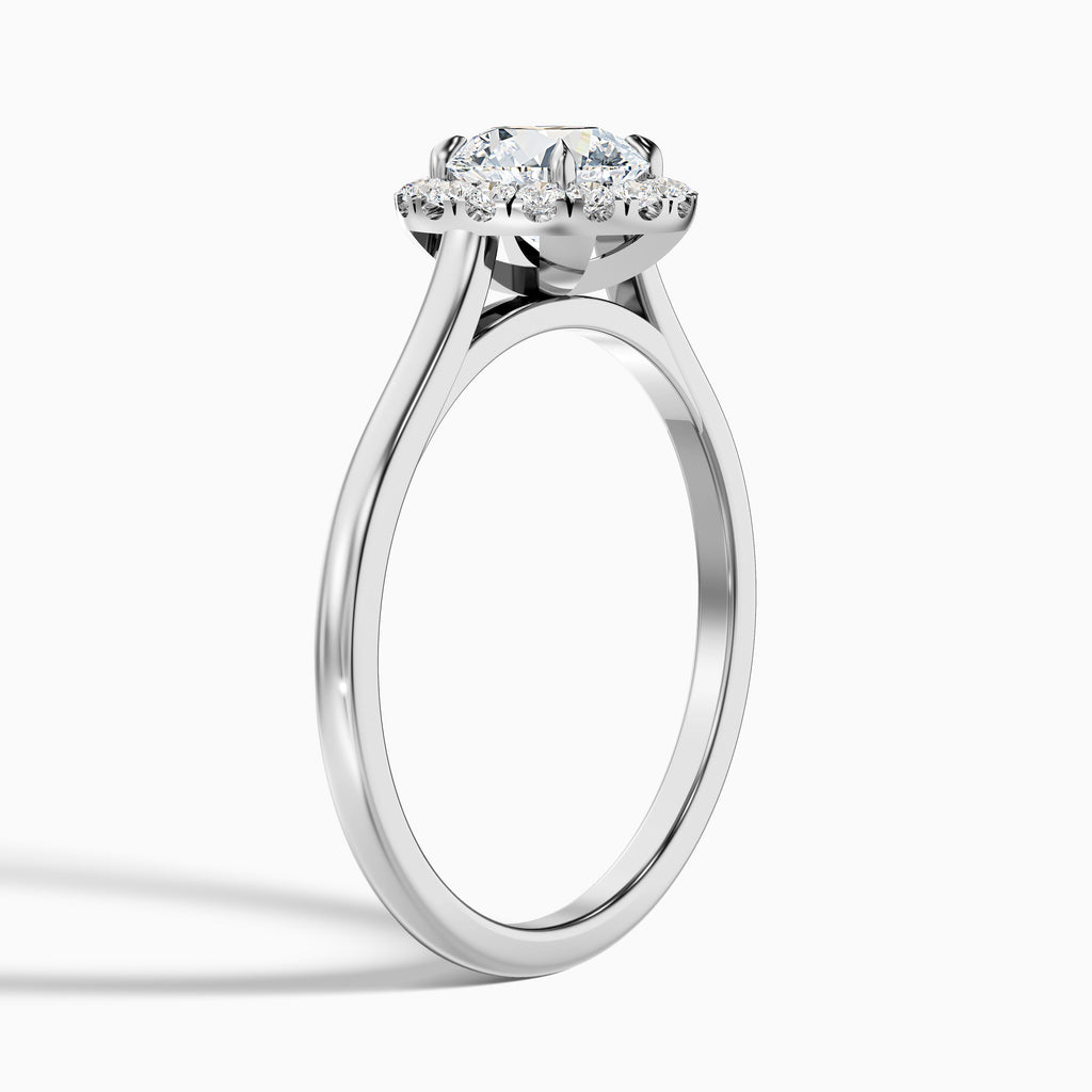 Iva 5.5 Carat Round Halo Moissanite Diamond Ring in 10k Yellow Gold