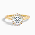 Iva 3.5 Carat Round Halo Moissanite Diamond Ring in 14k Yellow Gold