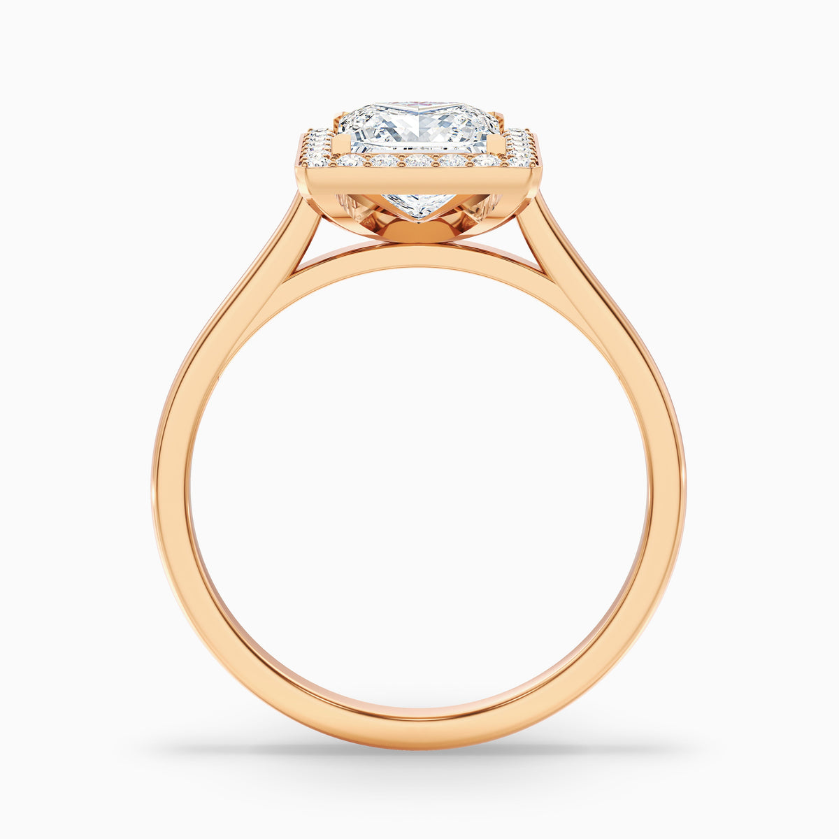Fiona 5 Carat Princess Cut Halo Pave Moissanite Diamond Ring in 10k White Gold