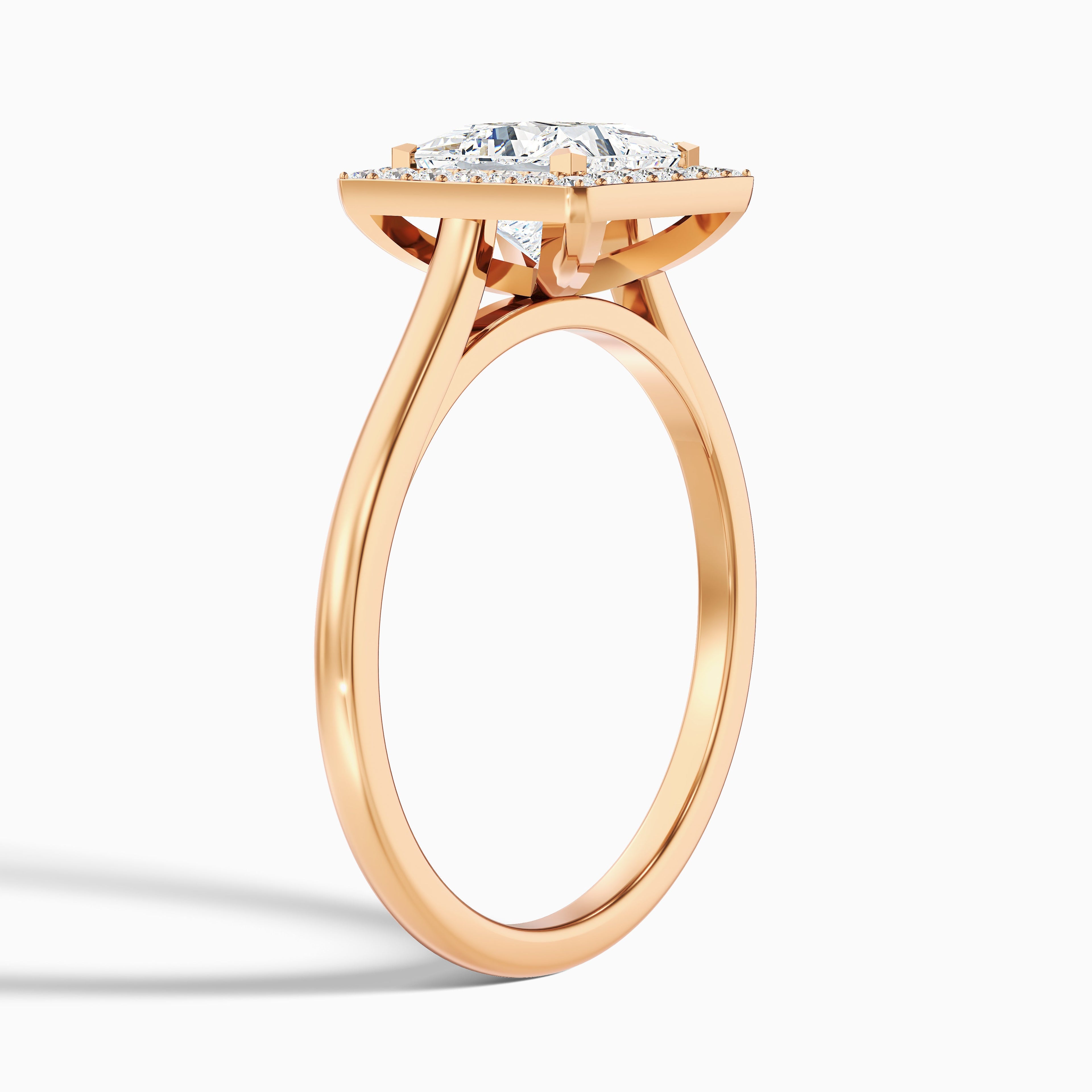 Fiona 1.5 Carat Princess Cut Halo Pave Moissanite Diamond Ring in Platinum