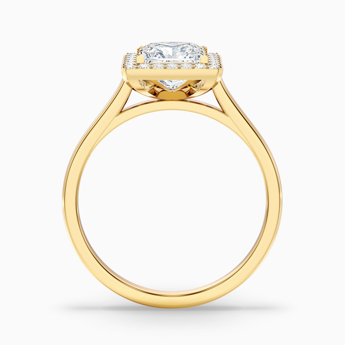 Fiona 4.5 Carat Princess Cut Halo Pave Moissanite Diamond Ring in 18k White Gold