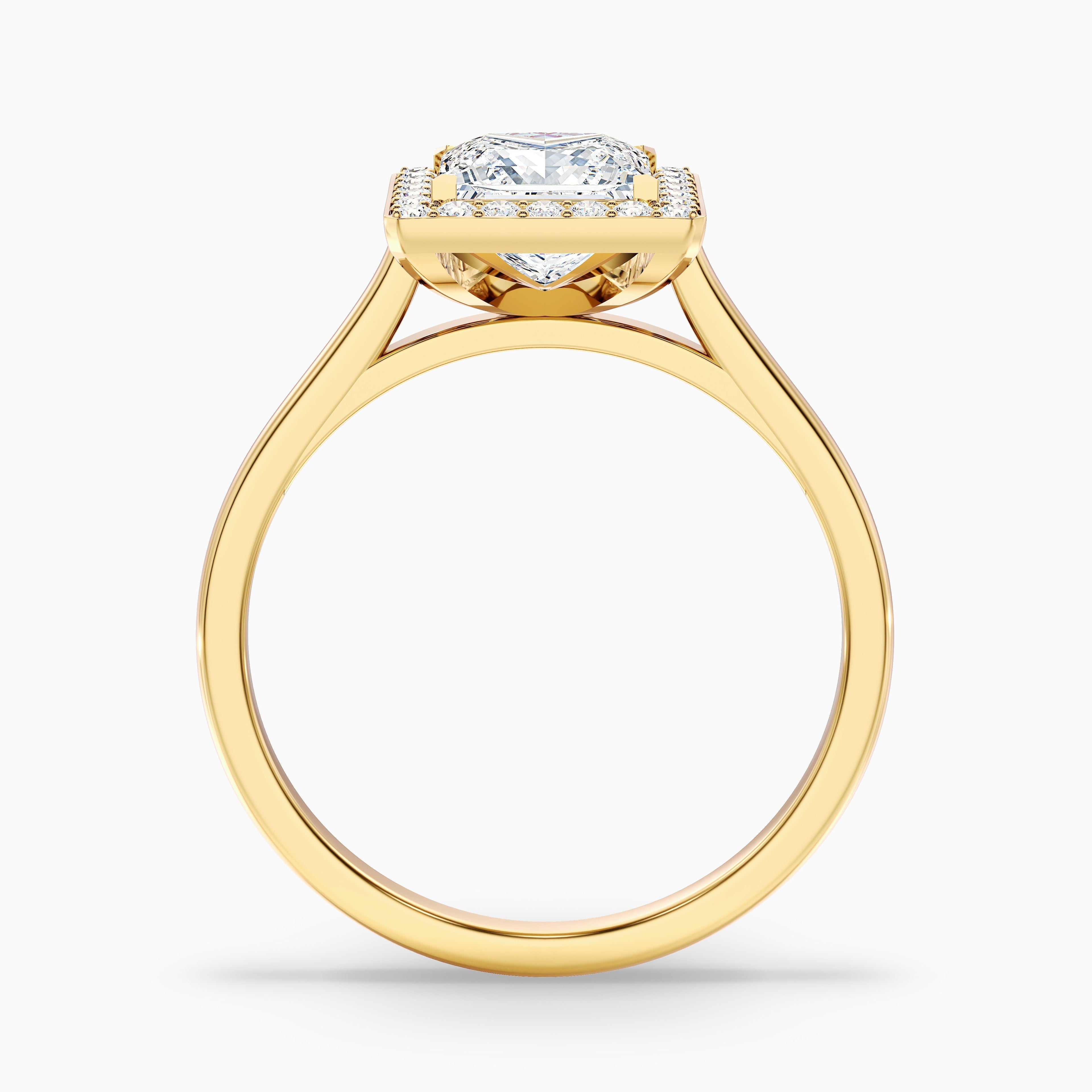 Fiona 4.5 Carat Princess Cut Halo Pave Moissanite Diamond Ring in 14k White Gold