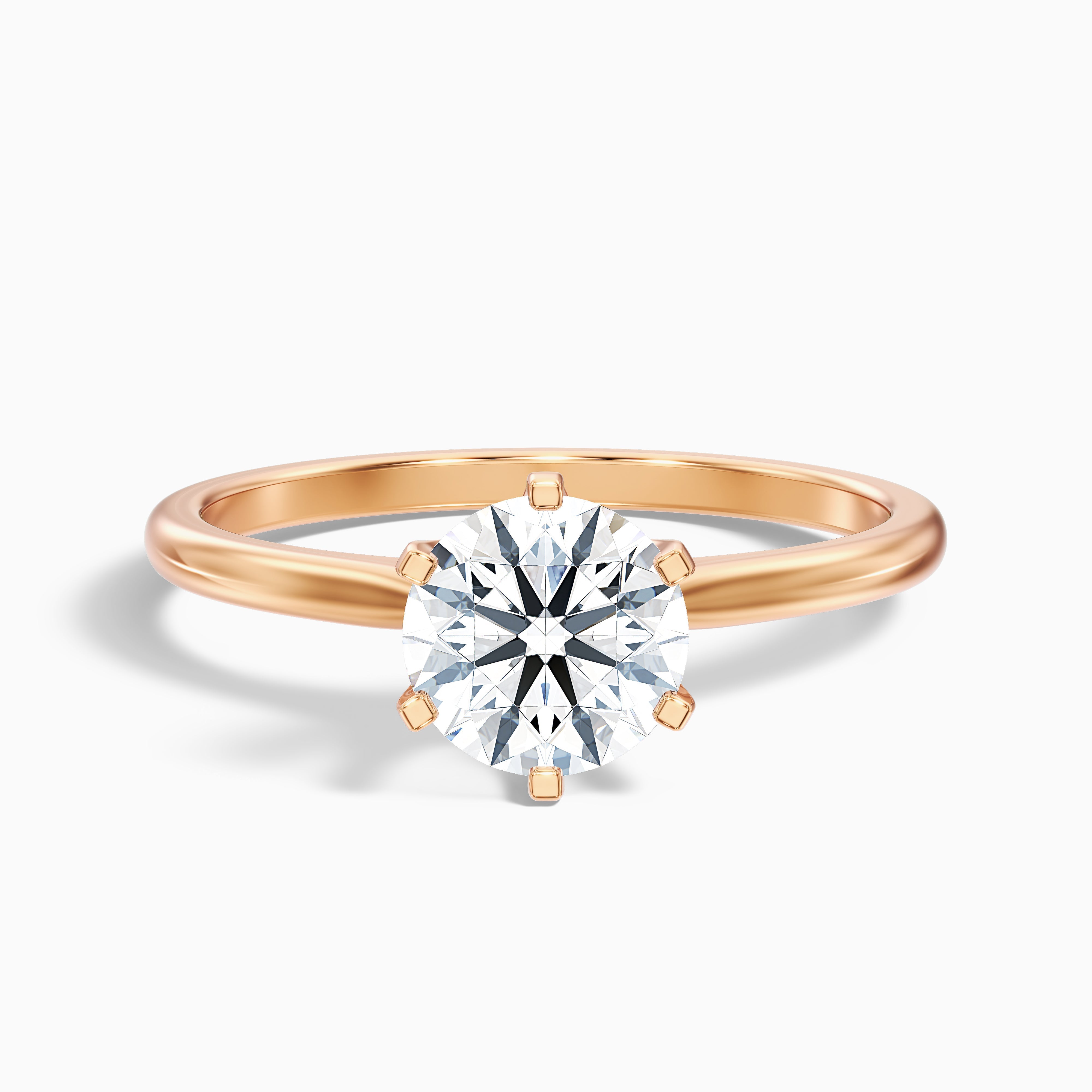 Flora 1.5 Carat Round Solitaire Moissanite Diamond Ring in 14k White Gold