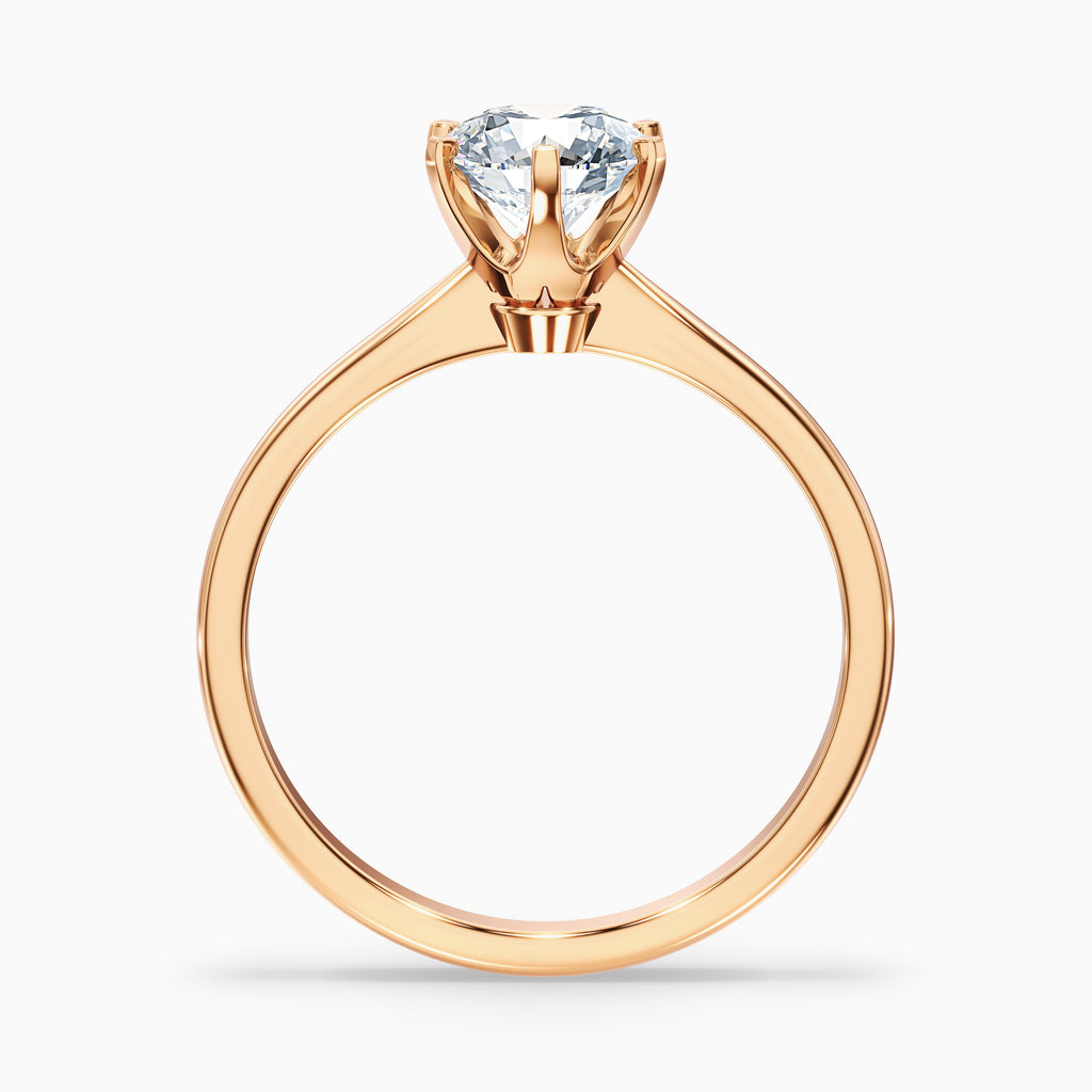 Flora 4 Carat Round Solitaire Moissanite Diamond Ring in 18k Rose Gold