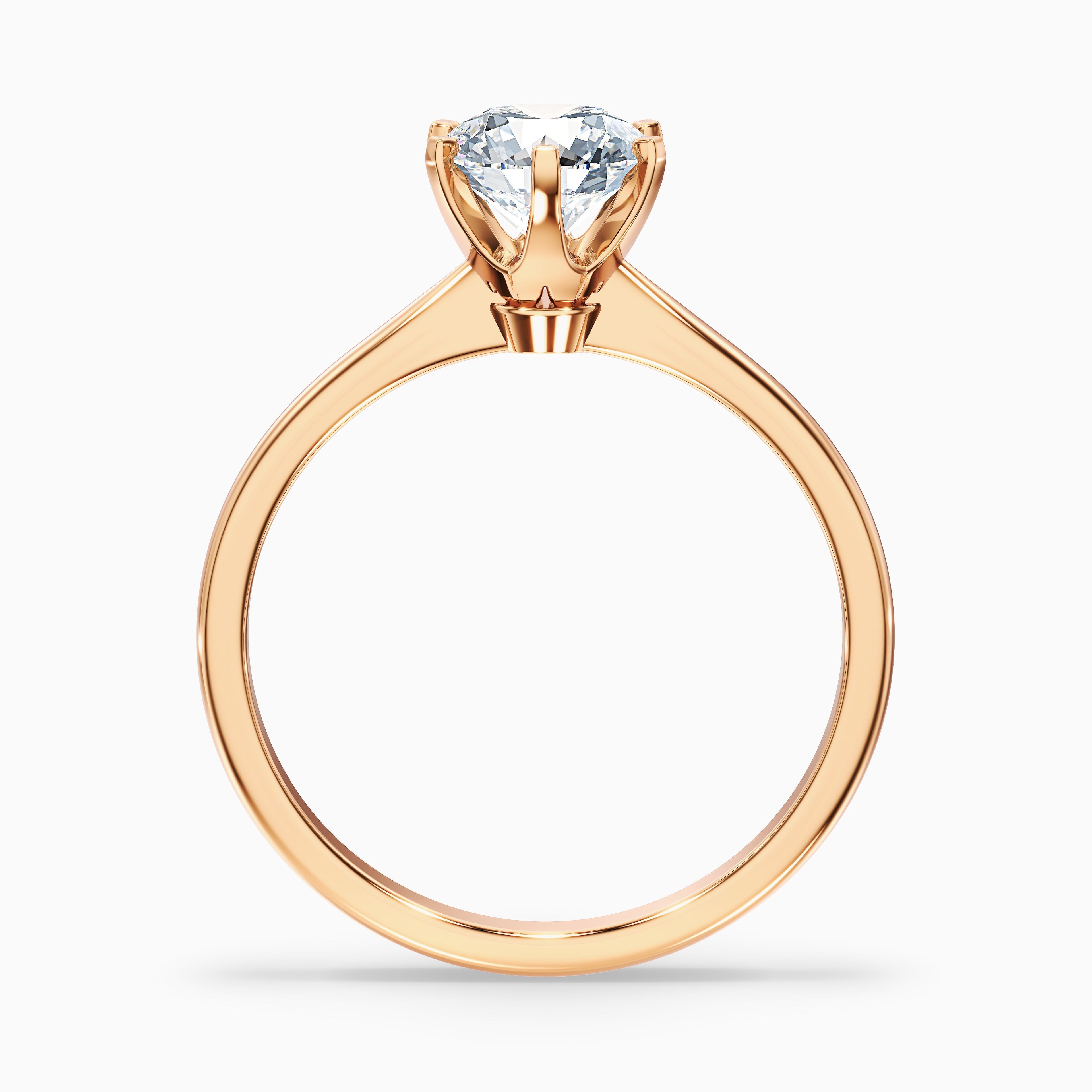 Flora 5.5 Carat Round Solitaire Moissanite Diamond Ring in 10k Rose Gold