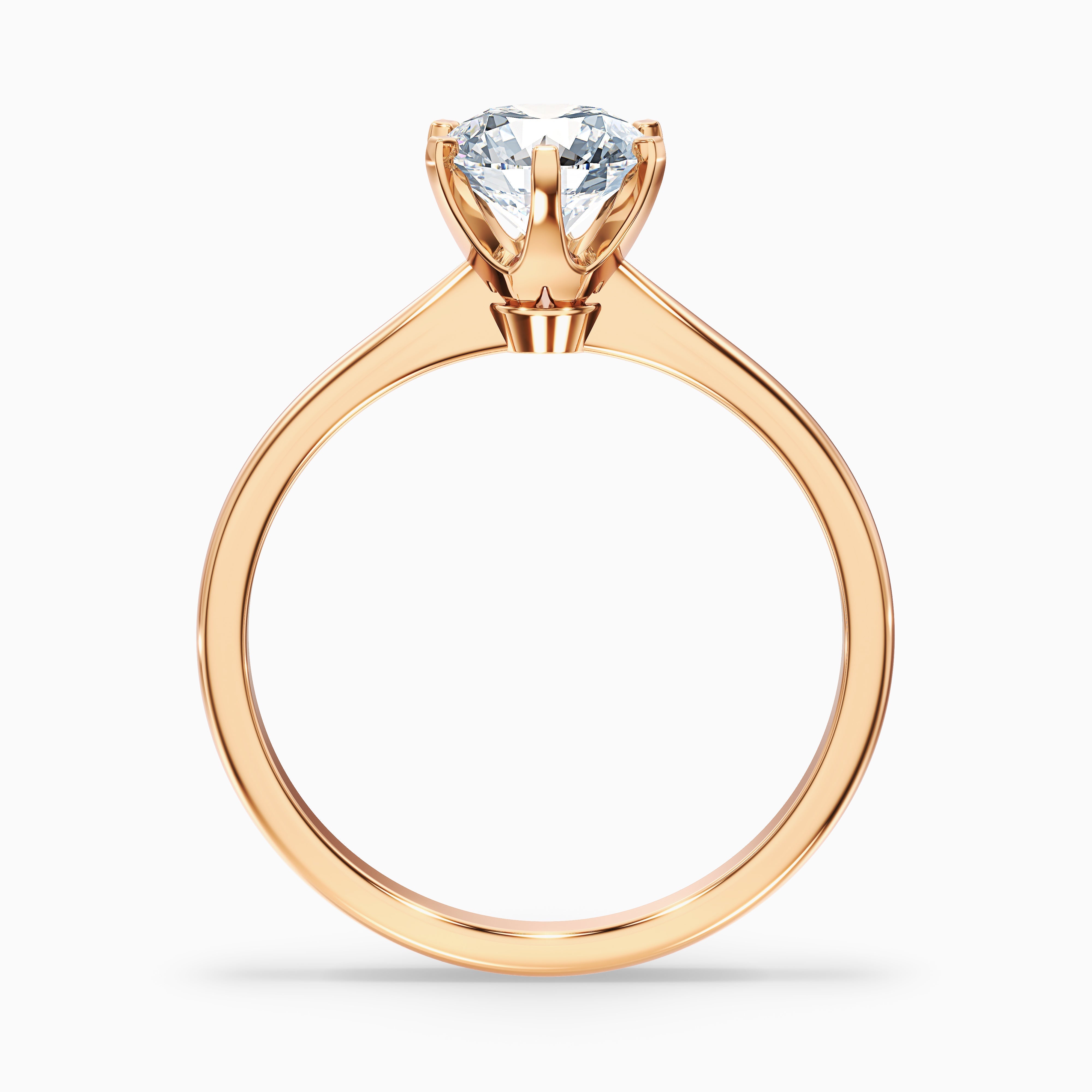 Flora 3.5 Carat Round Solitaire Moissanite Diamond Ring in 18k White Gold
