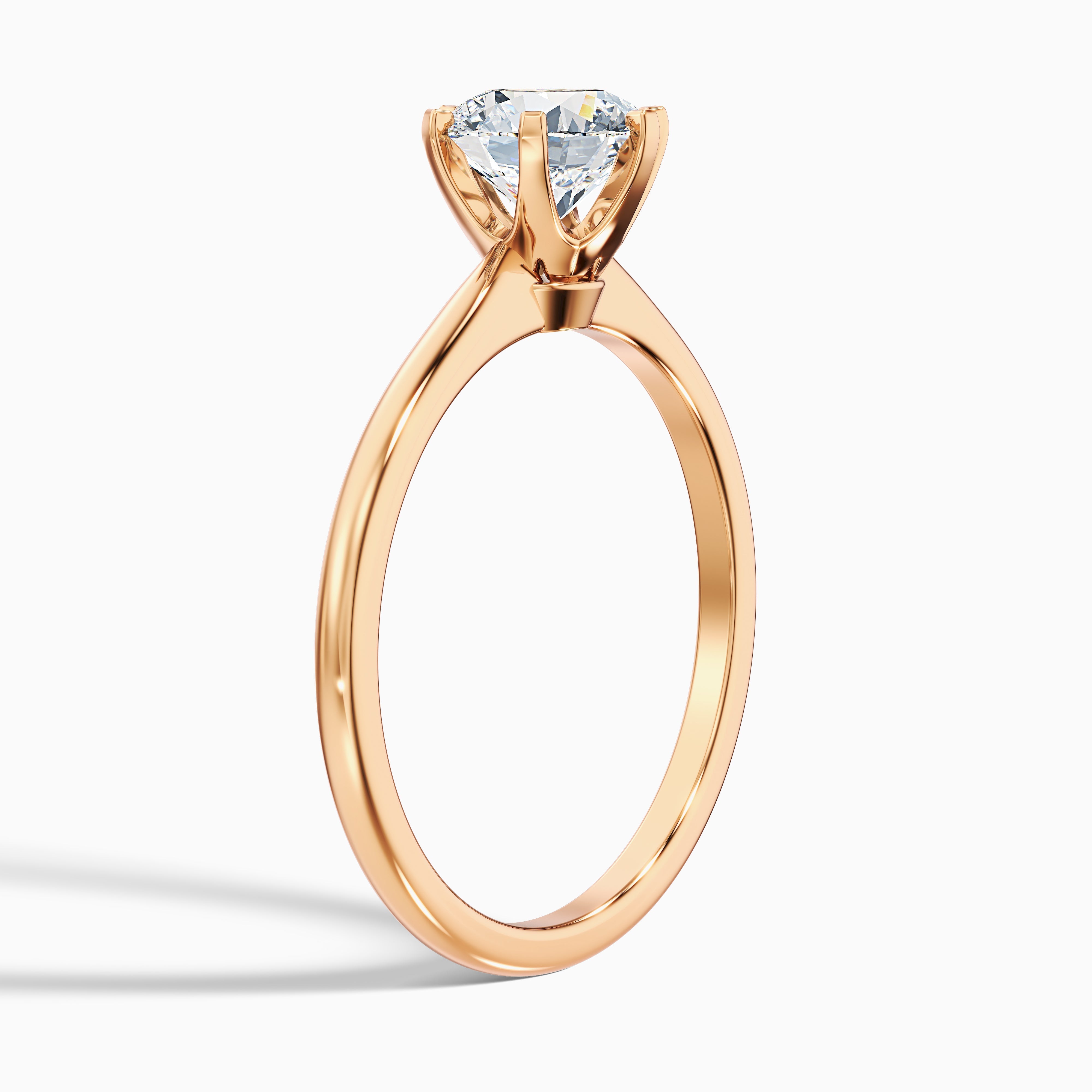 Flora 2.5 Carat Round Solitaire Moissanite Diamond Ring in 14k Rose Gold