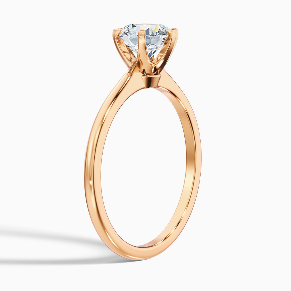 Flora 4.5 Carat Round Solitaire Moissanite Diamond Ring in 10k Rose Gold