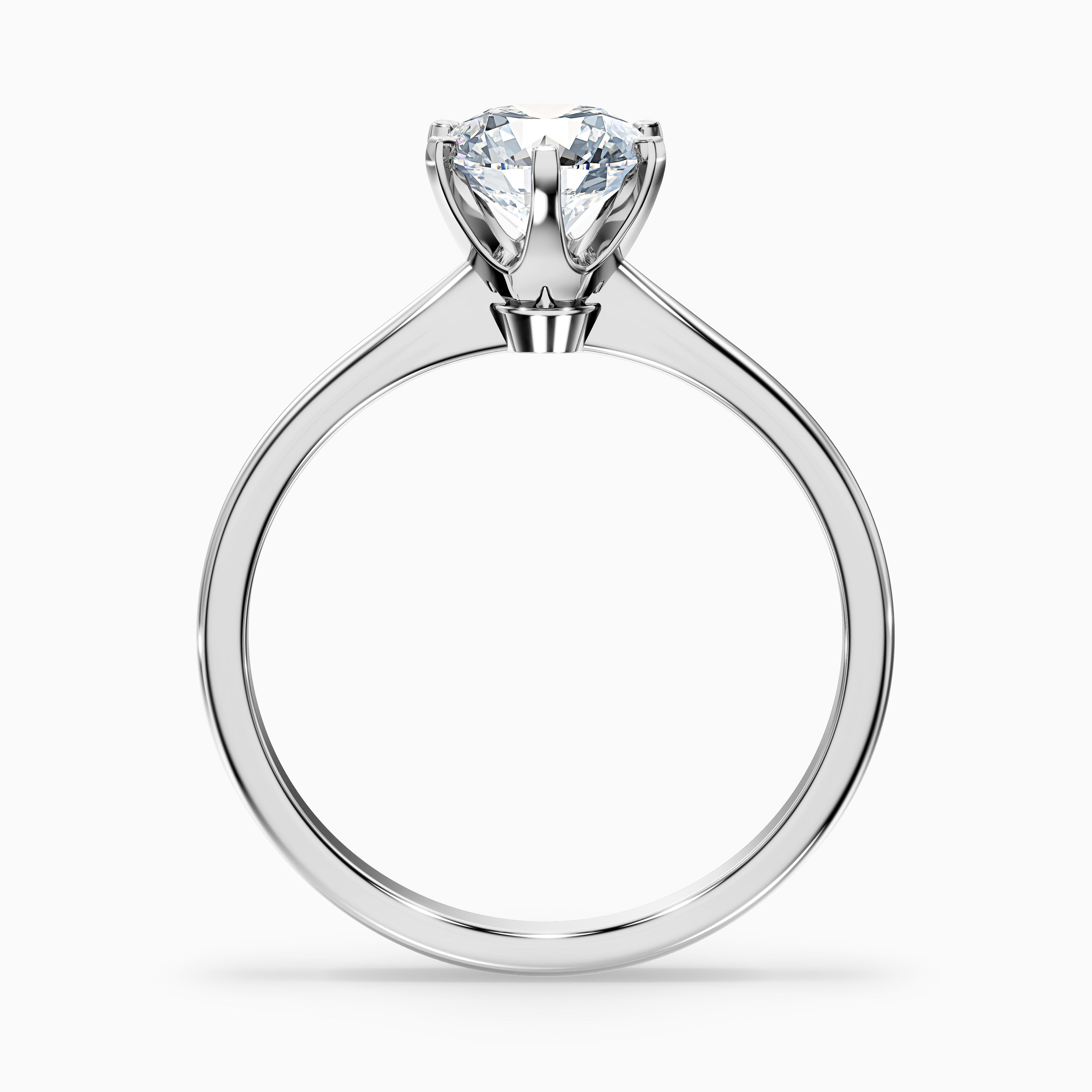 Flora 2 Carat Round Solitaire Moissanite Diamond Ring in 14k Rose Gold