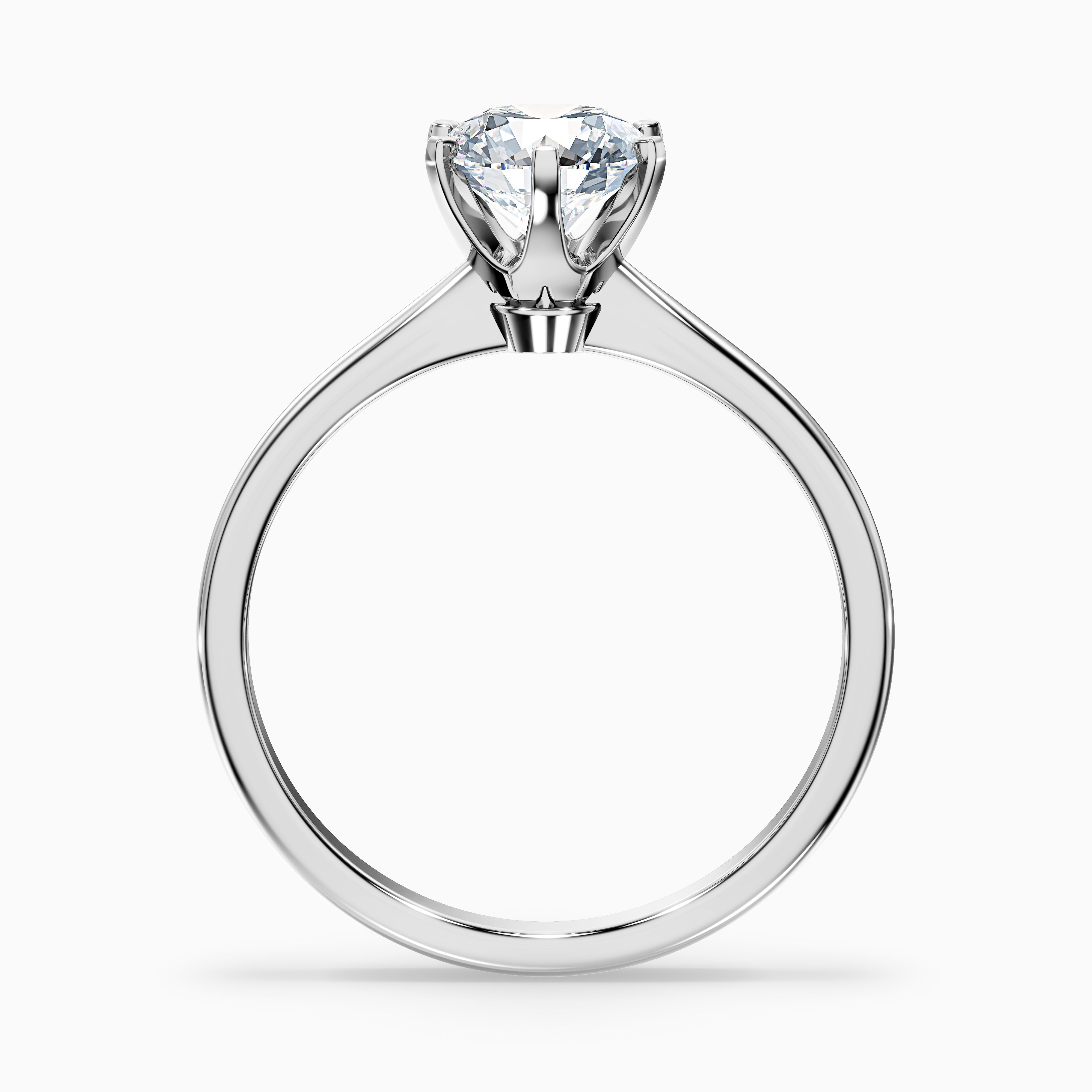 Flora 2.5 Carat Round Solitaire Moissanite Diamond Ring in 10k White Gold