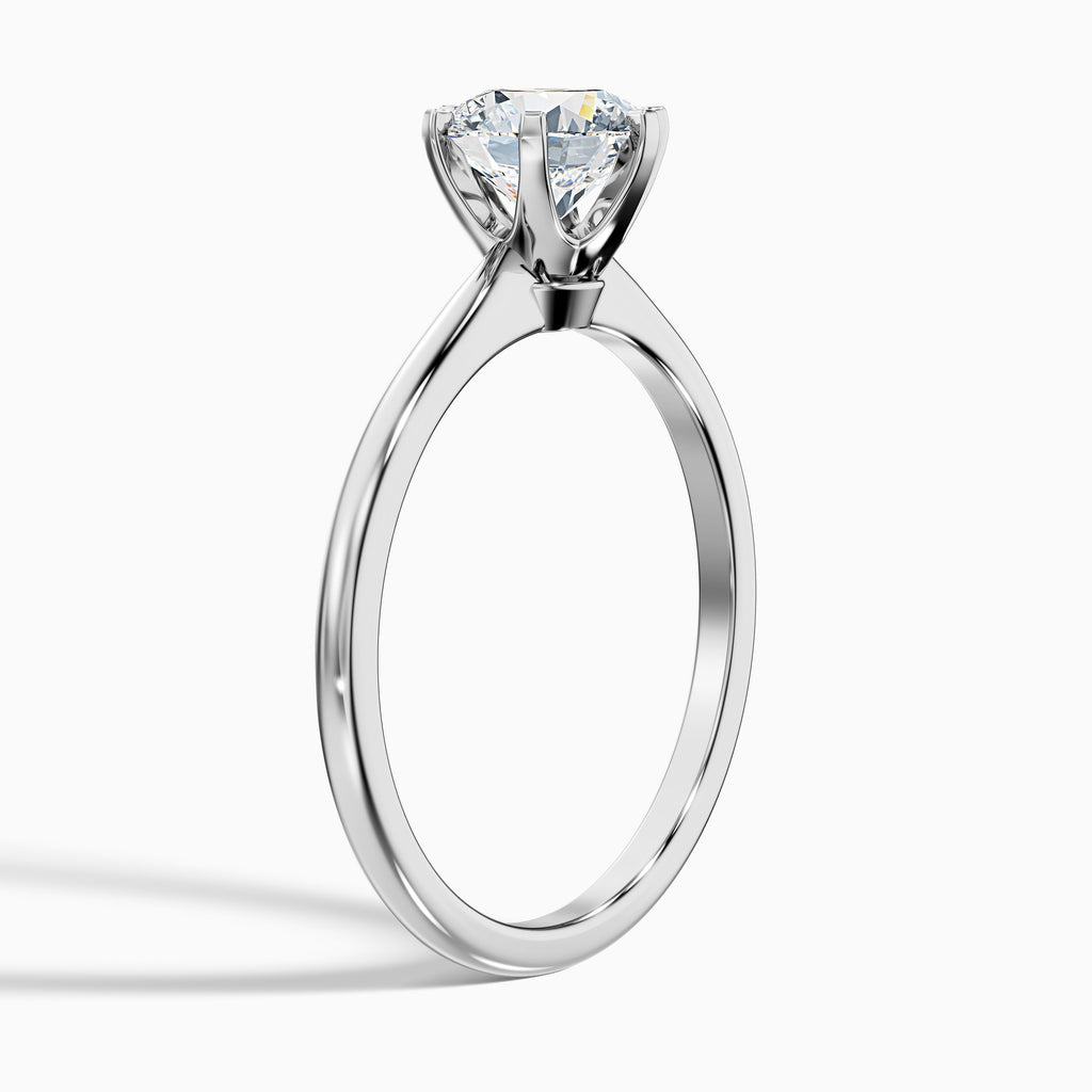 Flora 4.5 Carat Round Solitaire Moissanite Diamond Ring in Platinum
