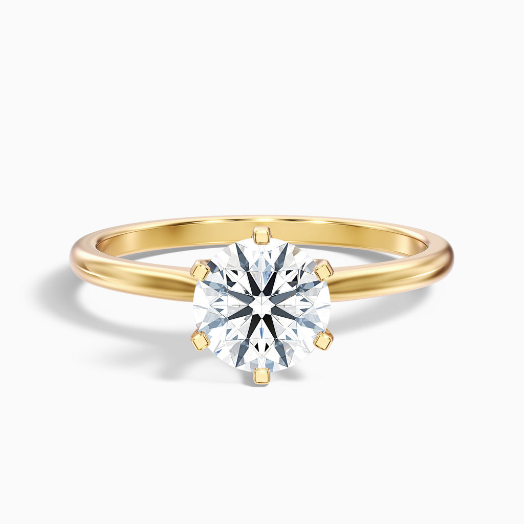 Flora 4 Carat Round Solitaire Moissanite Diamond Ring in Platinum