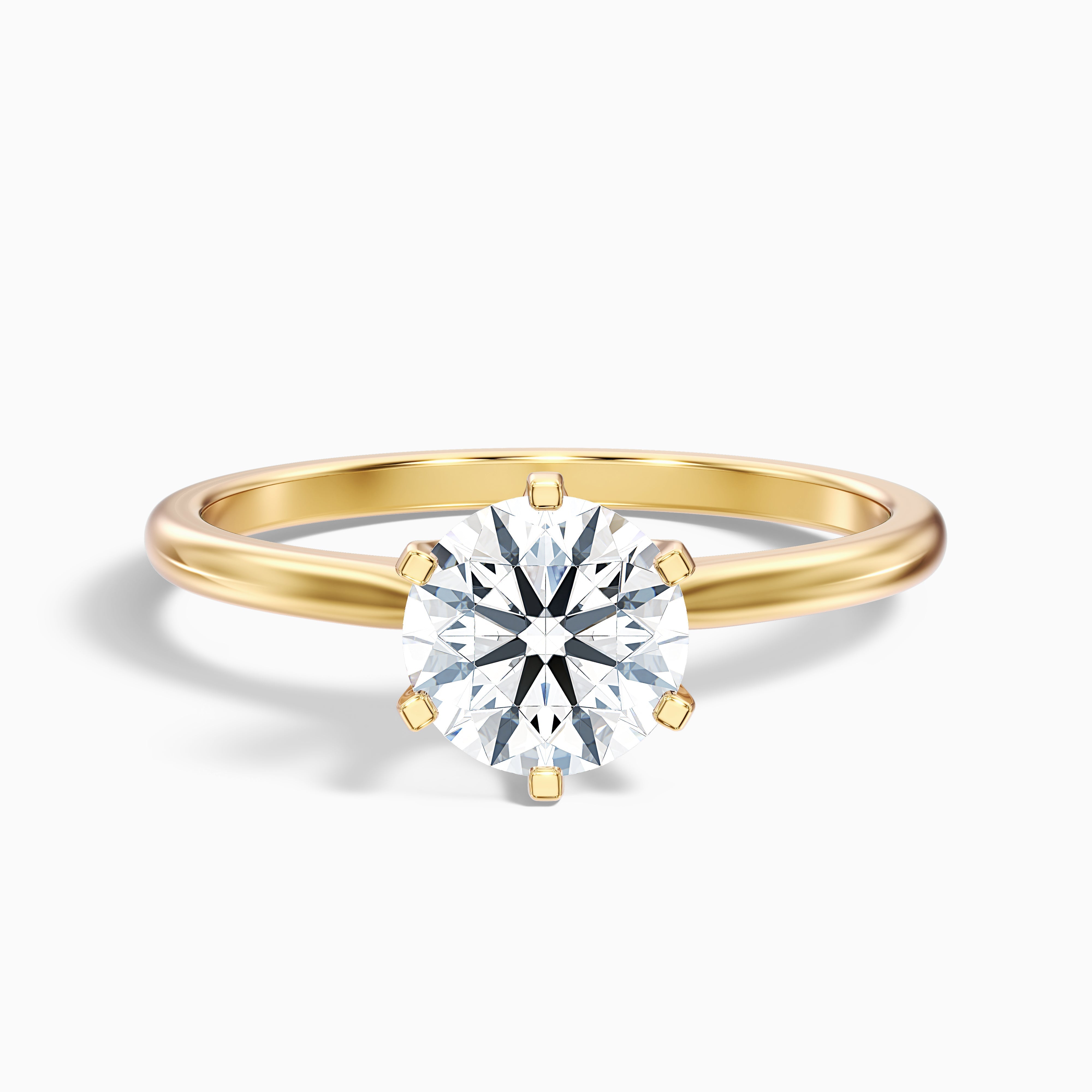 Flora 5.5 Carat Round Solitaire Moissanite Diamond Ring in 18k Yellow Gold
