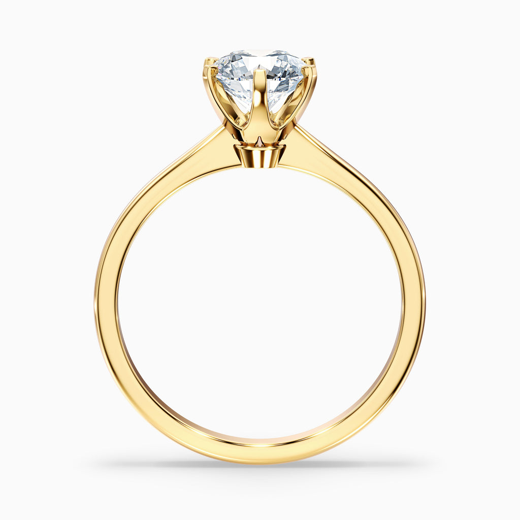 Flora 5 Carat Round Solitaire Moissanite Diamond Ring in Platinum