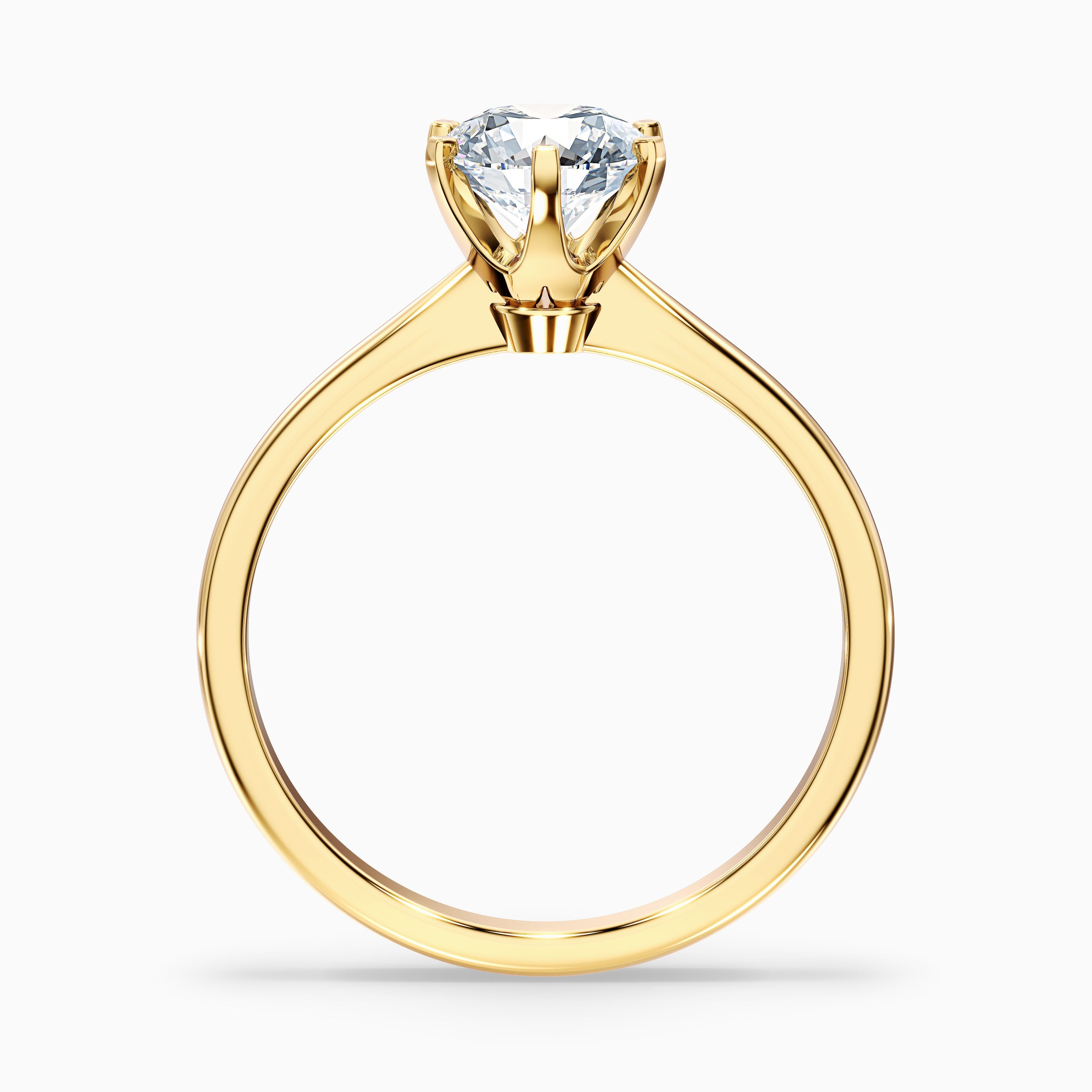 Flora 2 Carat Round Solitaire Moissanite Diamond Ring in Platinum