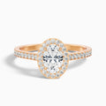 Emily 5 Carat Oval Halo Pave Moissanite Diamond Ring in 14k Rose Gold