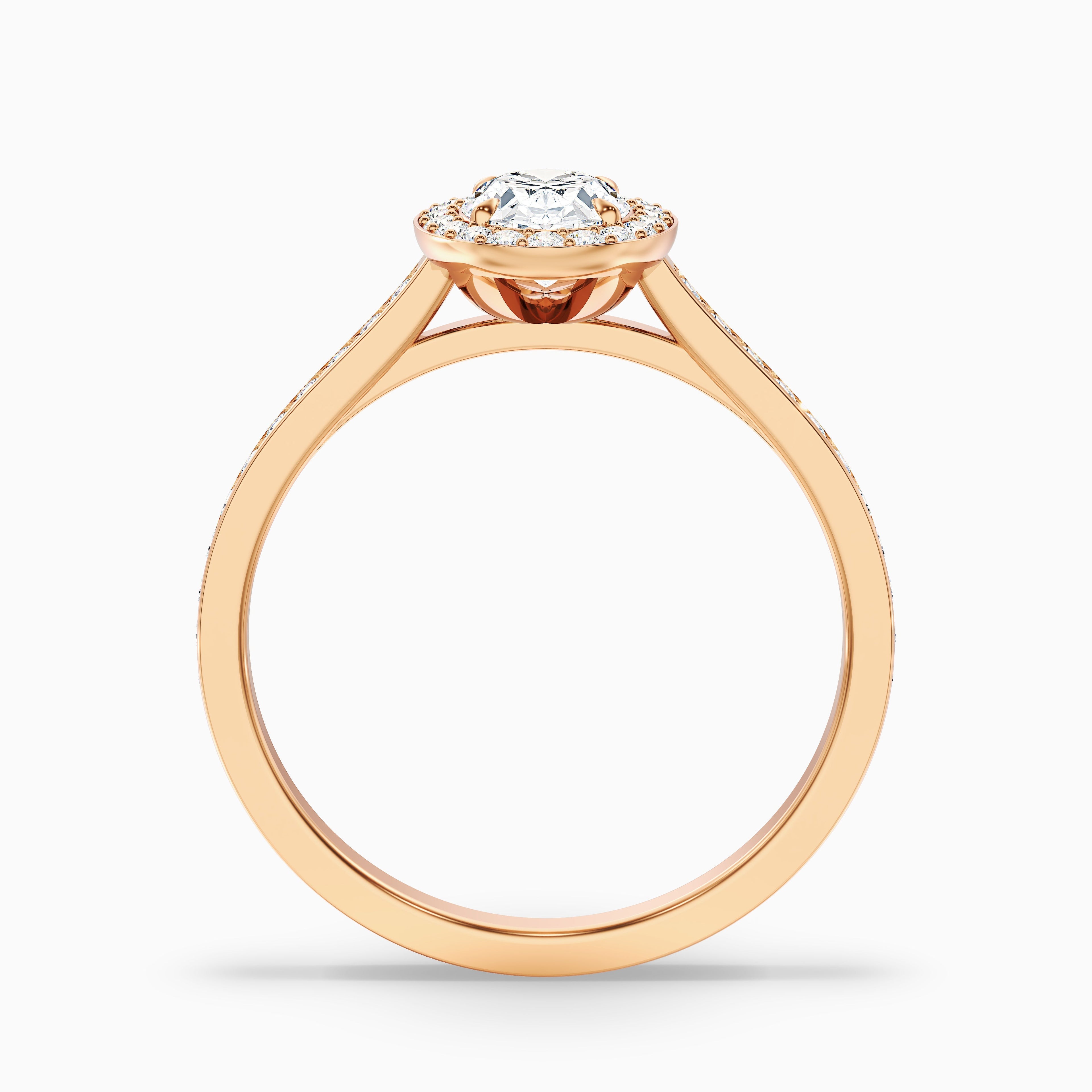 Emily 2.5 Carat Oval Halo Pave Moissanite Diamond Ring in 10k White Gold