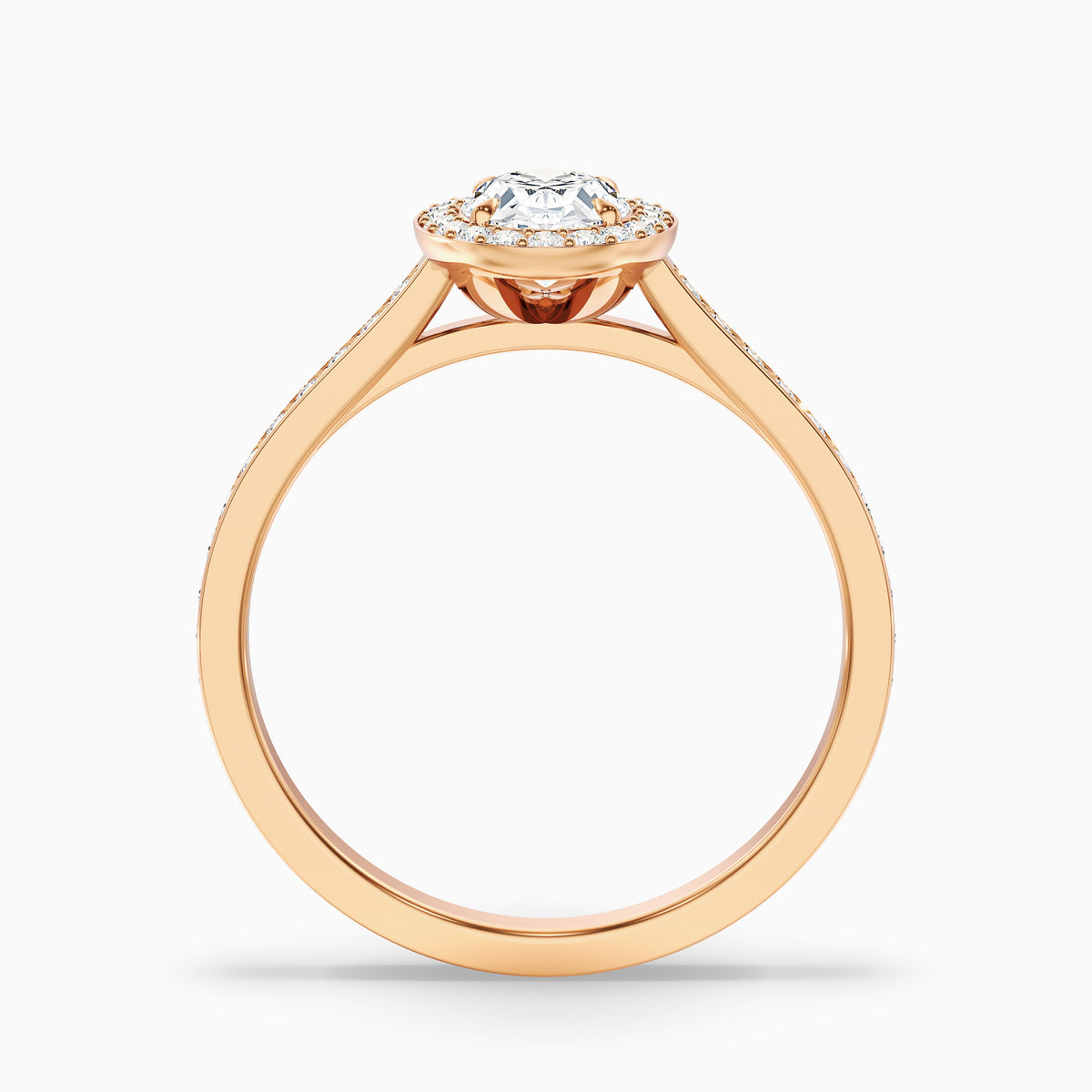 Emily 2.5 Carat Oval Halo Pave Moissanite Diamond Ring in 10k Yellow Gold