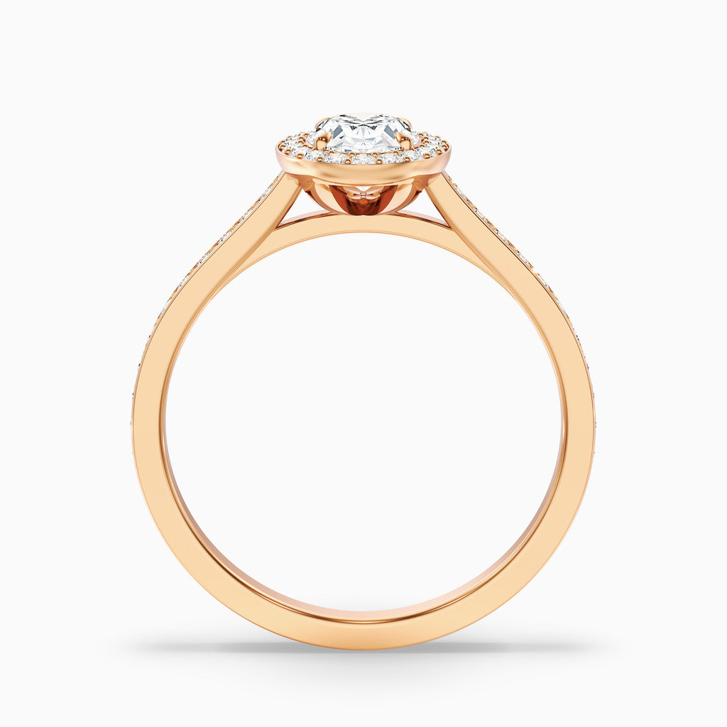 Emily 3.5 Carat Oval Halo Pave Moissanite Diamond Ring in 14k White Gold