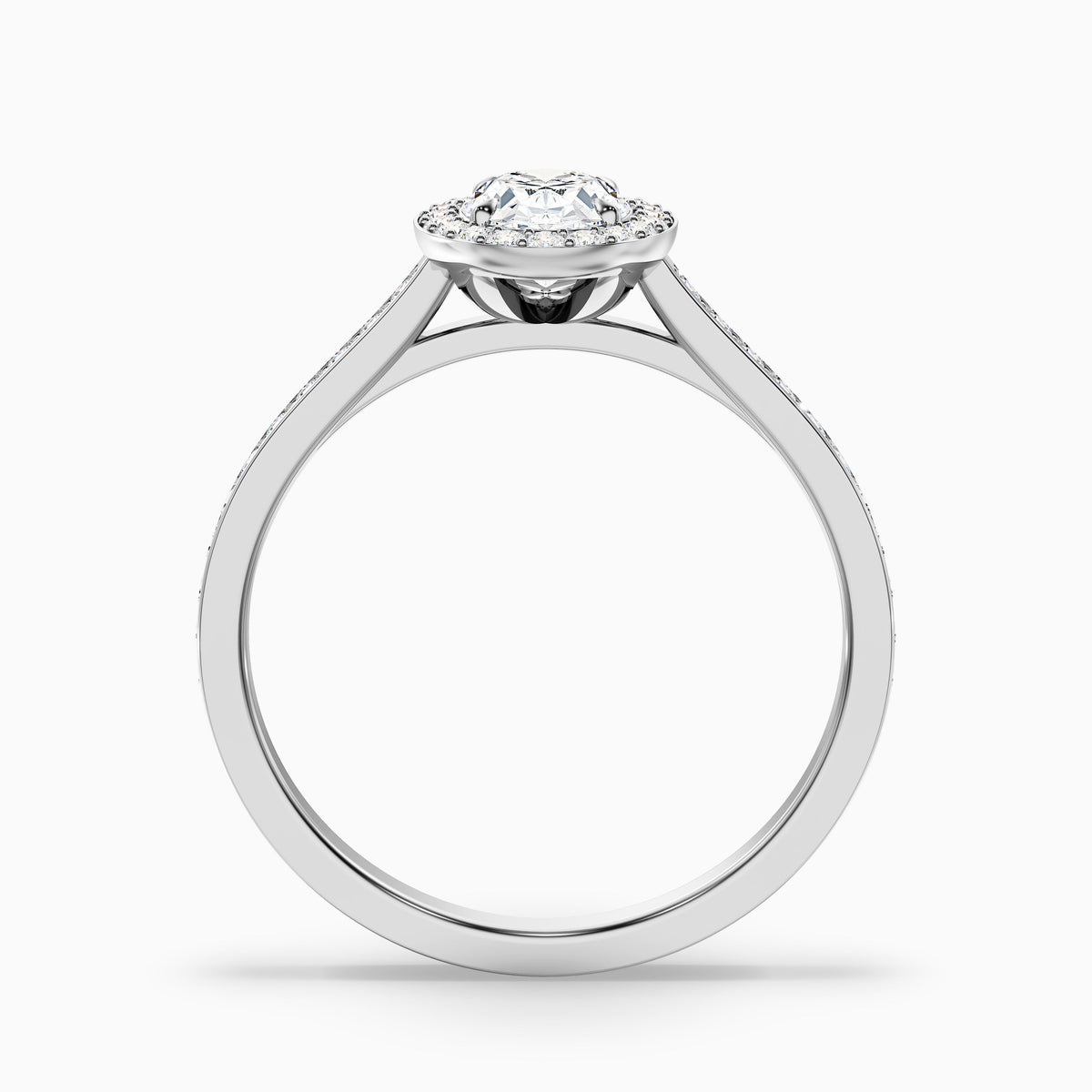 Emily 4.5 Carat Oval Halo Pave Moissanite Diamond Ring in 14k Rose Gold