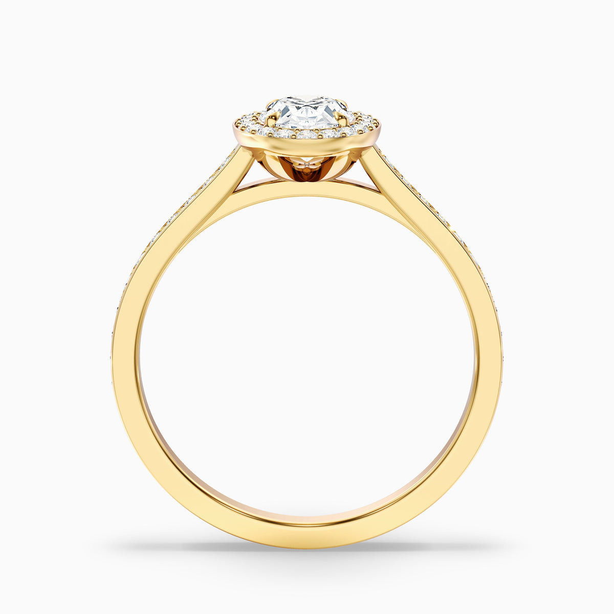 Emily 4.5 Carat Oval Halo Pave Moissanite Diamond Ring in 14k Rose Gold