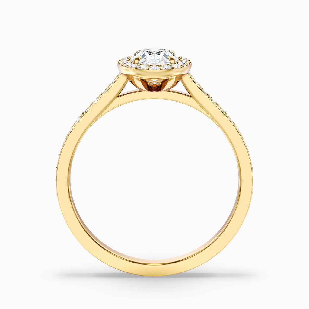 Emily 5.5 Carat Oval Halo Pave Moissanite Diamond Ring in 10k Yellow Gold