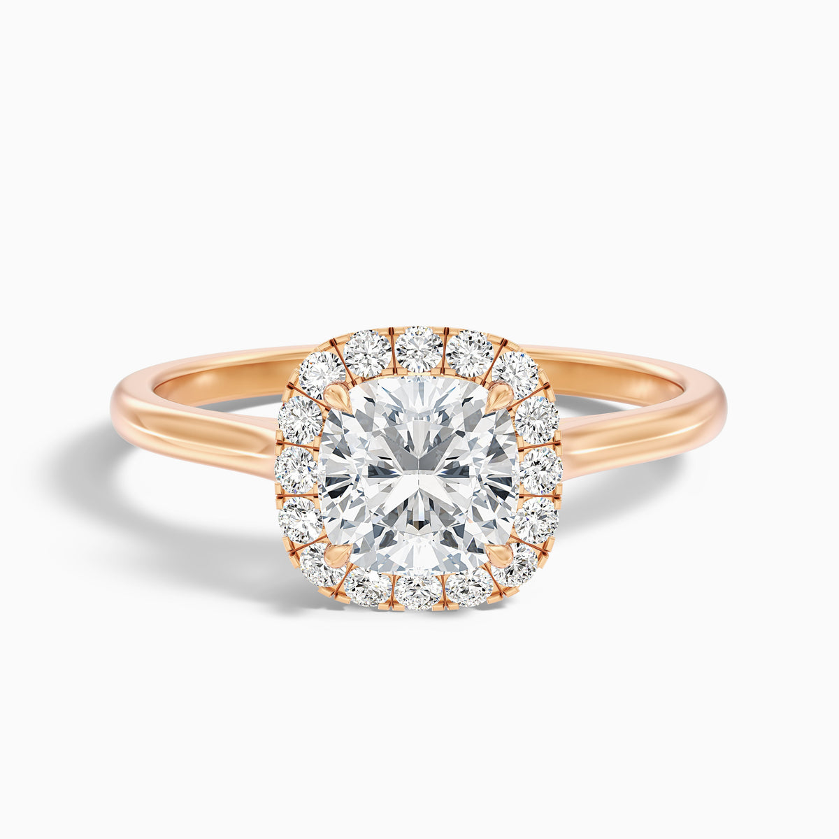 Dina 5.5 Carat Cushion Cut Halo Moissanite Diamond Ring in 14k White Gold