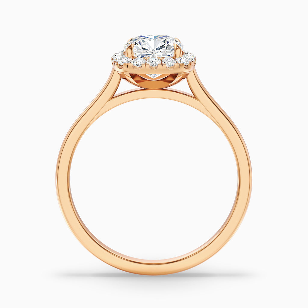 Dina 1.5 Carat Cushion Cut Halo Moissanite Diamond Ring in Platinum
