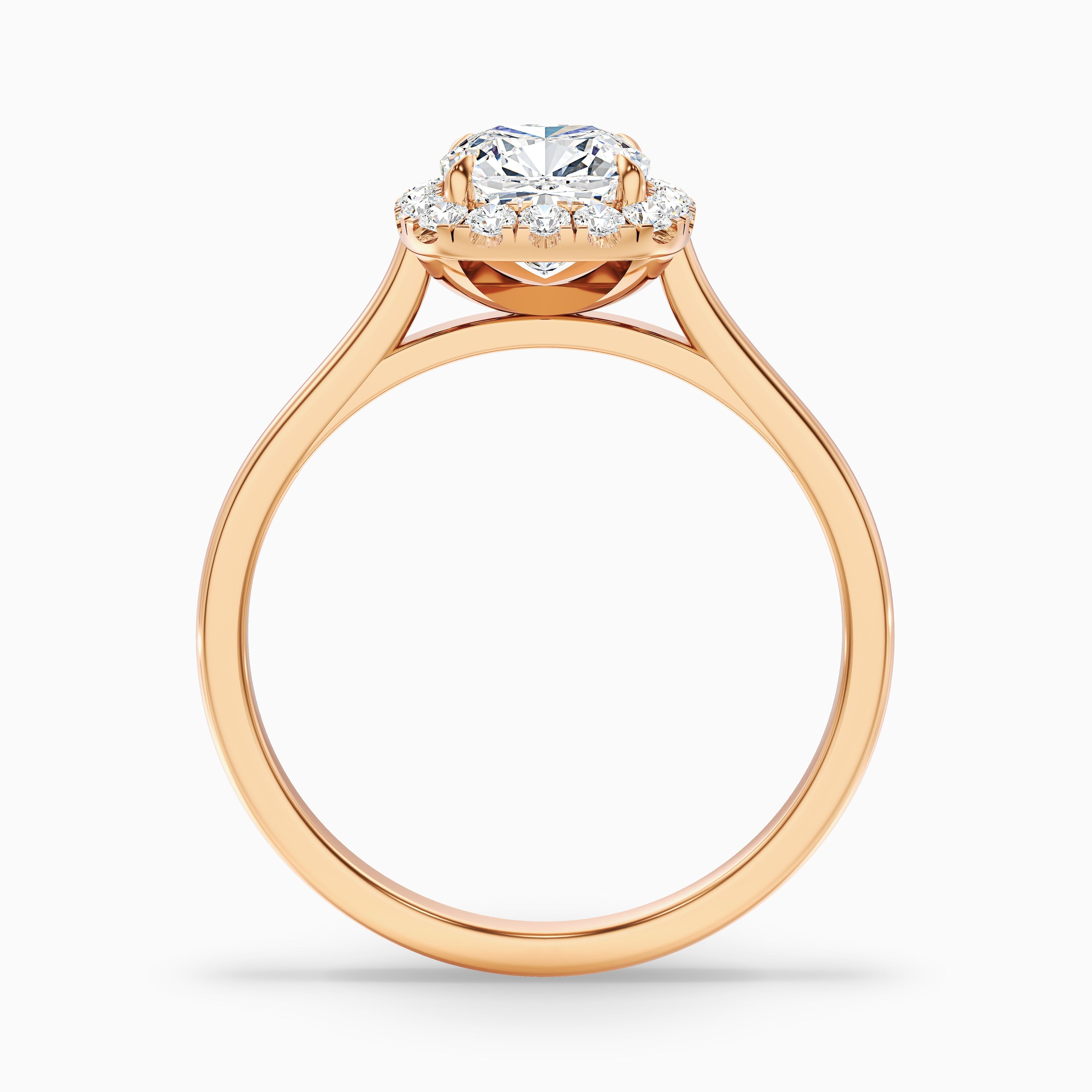Dina 1.5 Carat Cushion Cut Halo Moissanite Diamond Ring in Platinum