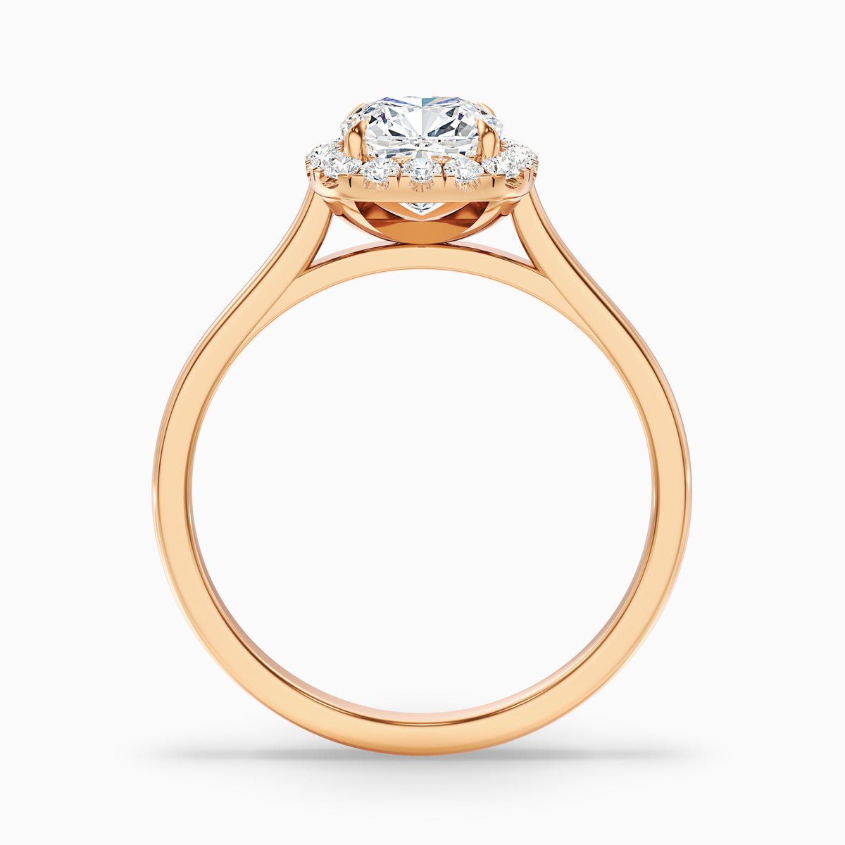 Dina 3 Carat Cushion Cut Halo Moissanite Diamond Ring in 18k White Gold
