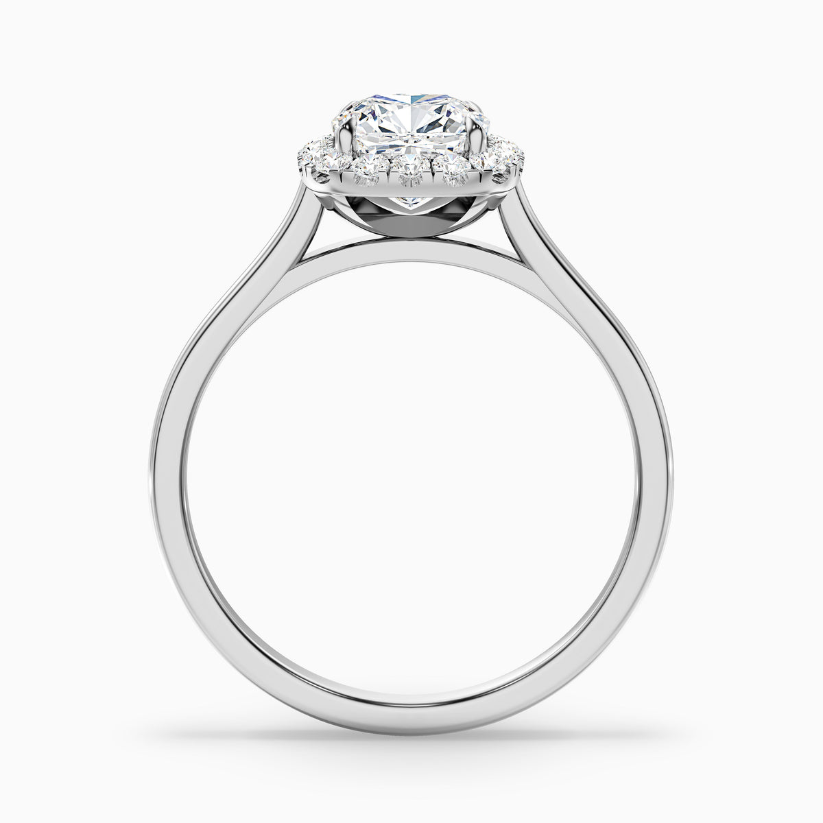 Dina 5 Carat Cushion Cut Halo Moissanite Diamond Ring in 18k Rose Gold