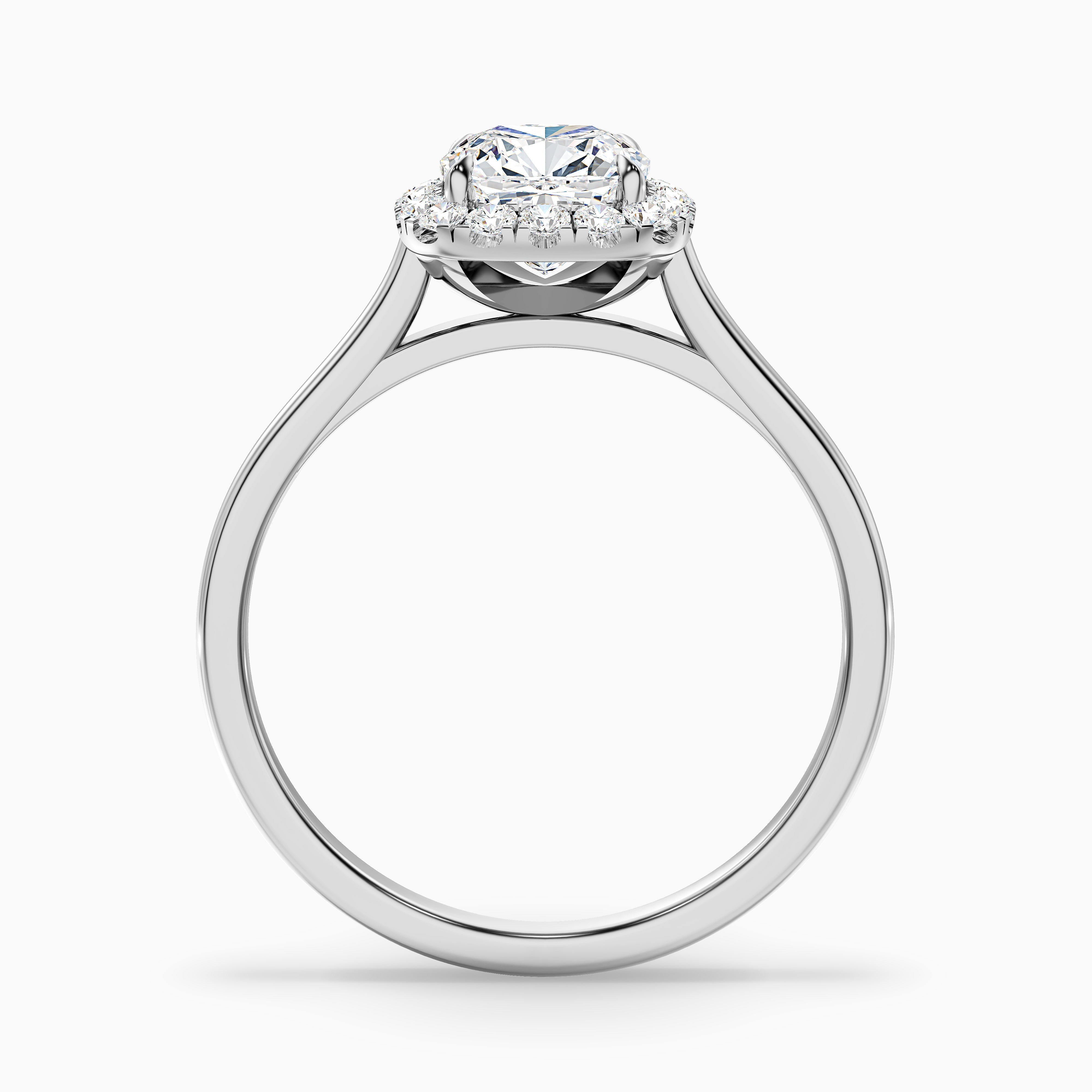 Dina 4.5 Carat Cushion Cut Halo Moissanite Diamond Ring in 14k Yellow Gold