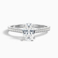 Dallas 4.5 Carat Oval Cut Side Stone Pave Moissanite Diamond Ring in 10k White Gold