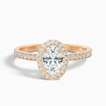 Claudia 5 Carat Oval Halo Pave Moissanite Diamond Ring in 14k Rose Gold