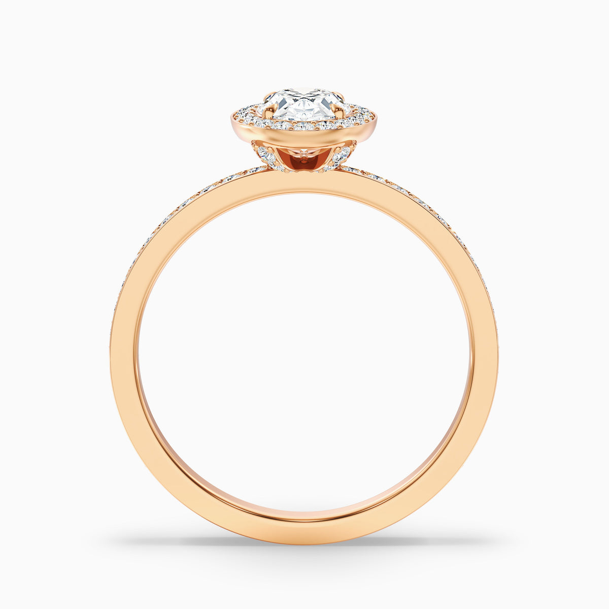 Claudia 1 Carat Oval Halo Pave Moissanite Diamond Ring in 14k White Gold