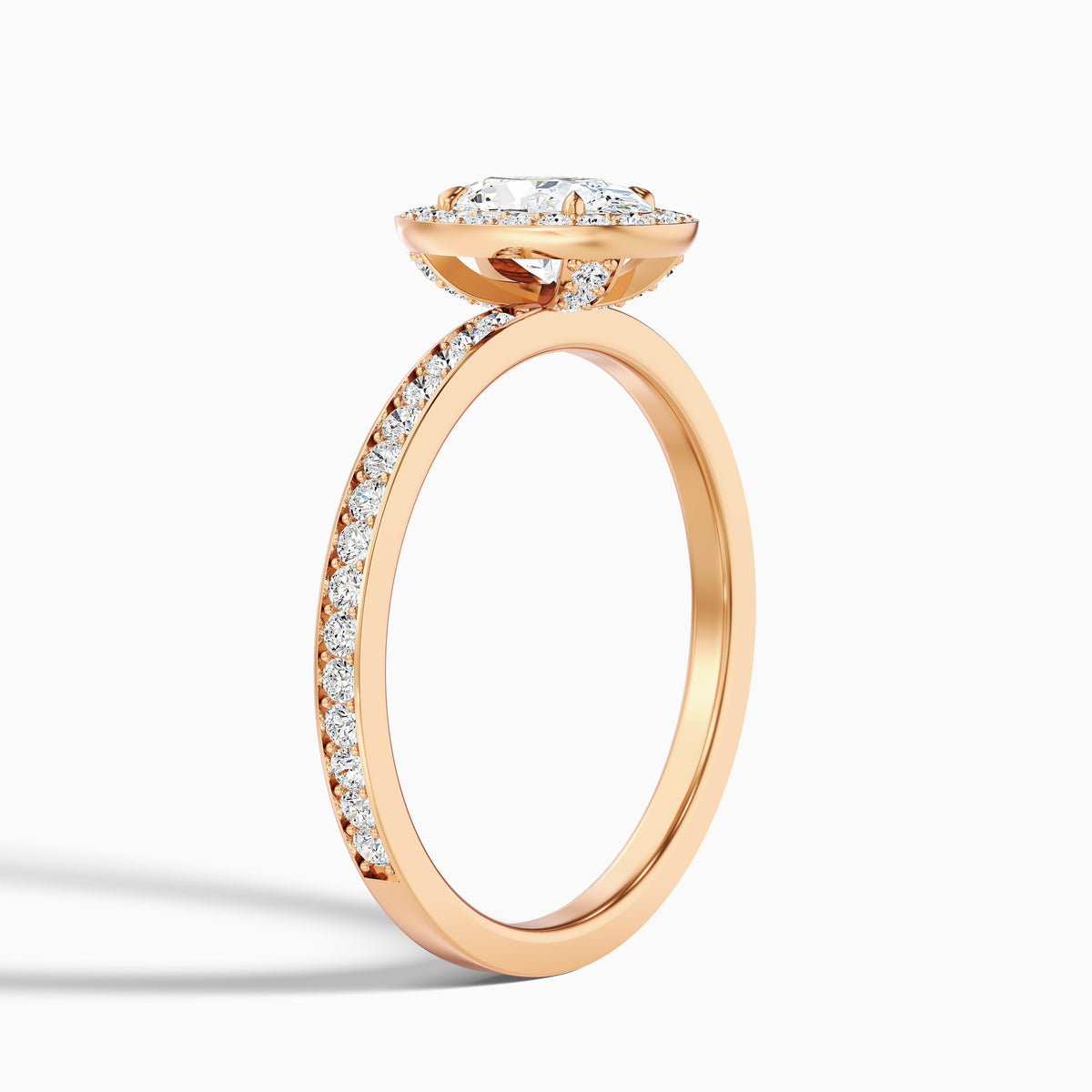Claudia 4.5 Carat Oval Halo Pave Moissanite Diamond Ring in 14k White Gold